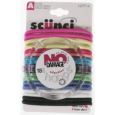 Scunci No Damage Hair Bands - Assorted Colors, x18