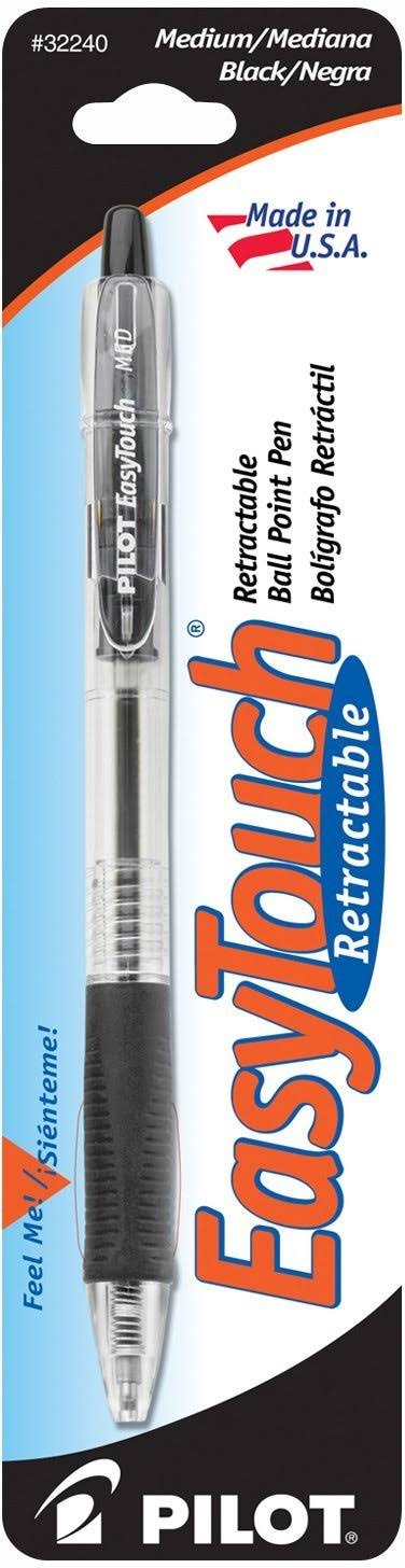 Pilot EasyTouch Retractable Ball Point Pen, Medium Point, Black Ink, Single Pen (32240) | Writing and Correction