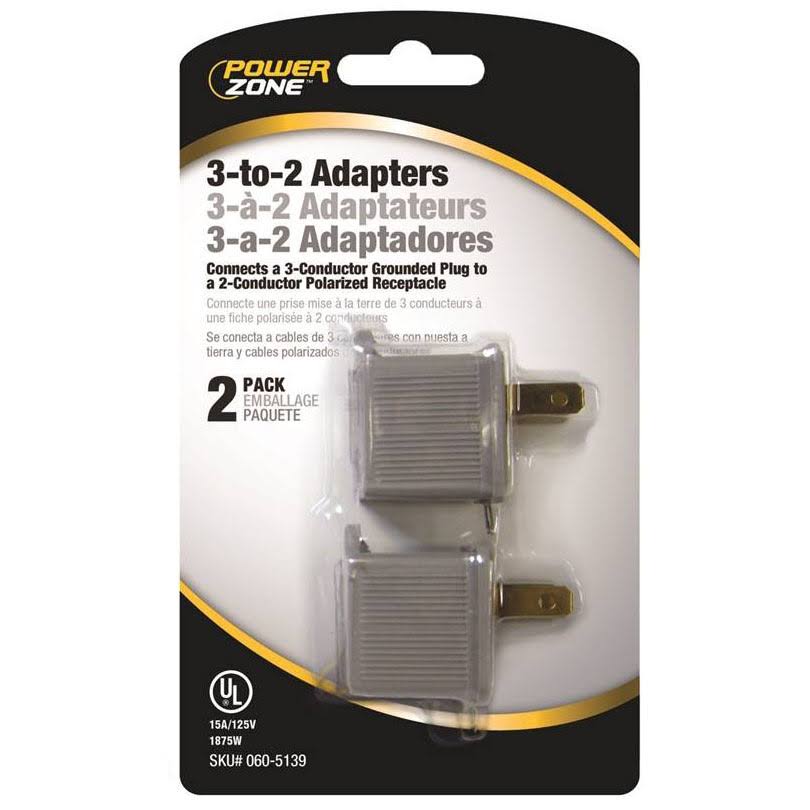 Power Zone 3-to-2 Adapters - 2 Pack