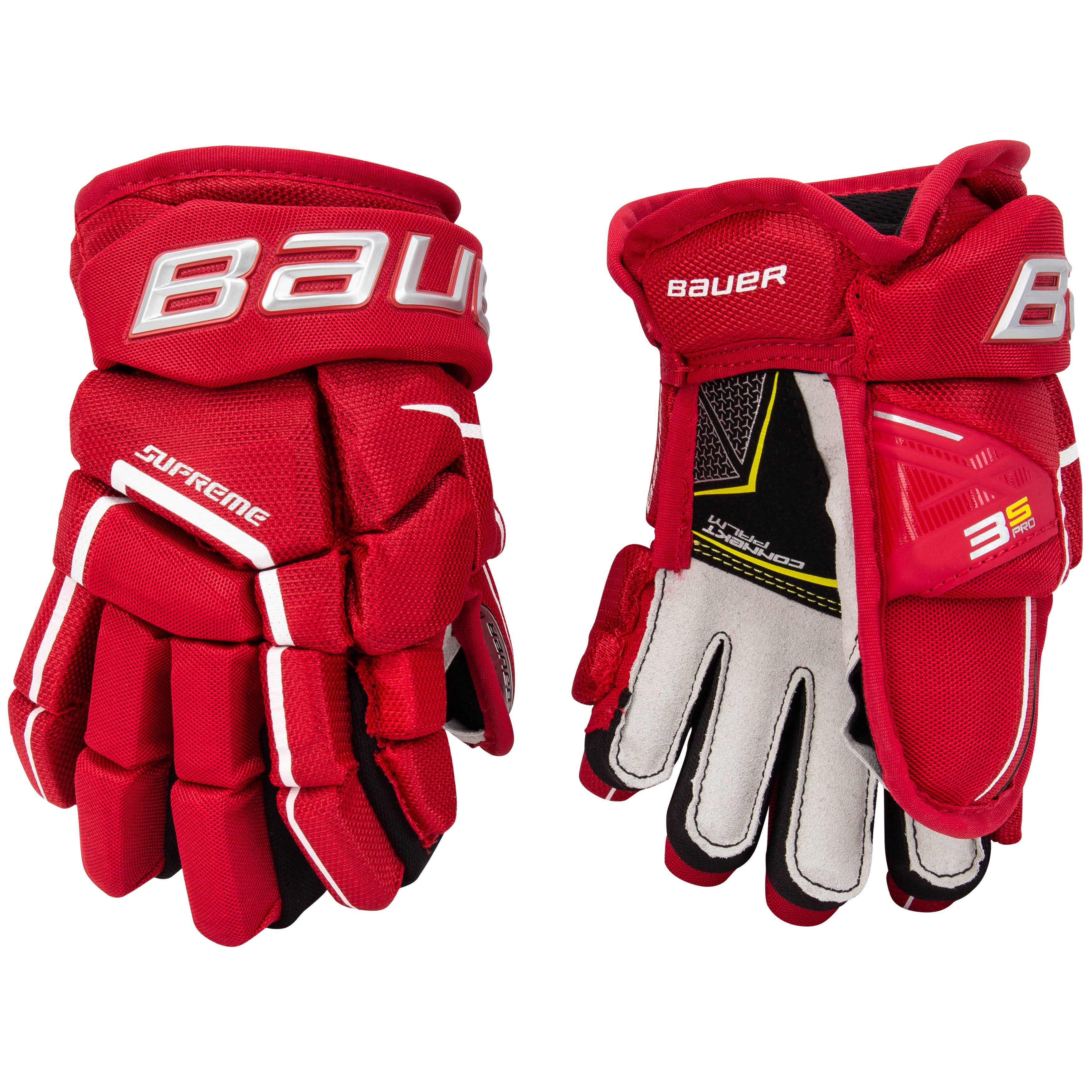 Bauer Supreme 3S Pro Hockey Gloves - Junior - Red - 11.0"