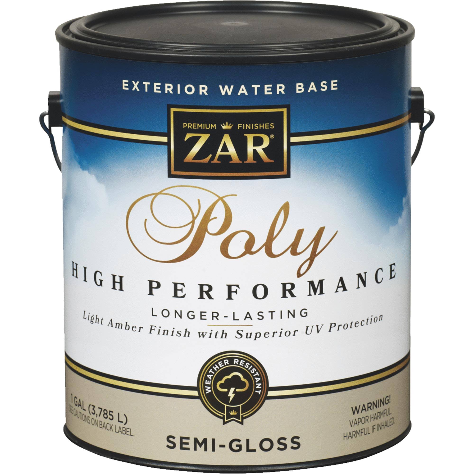 Zar Water-based Exterior Polyurethane - Clear Gloss, 1gal