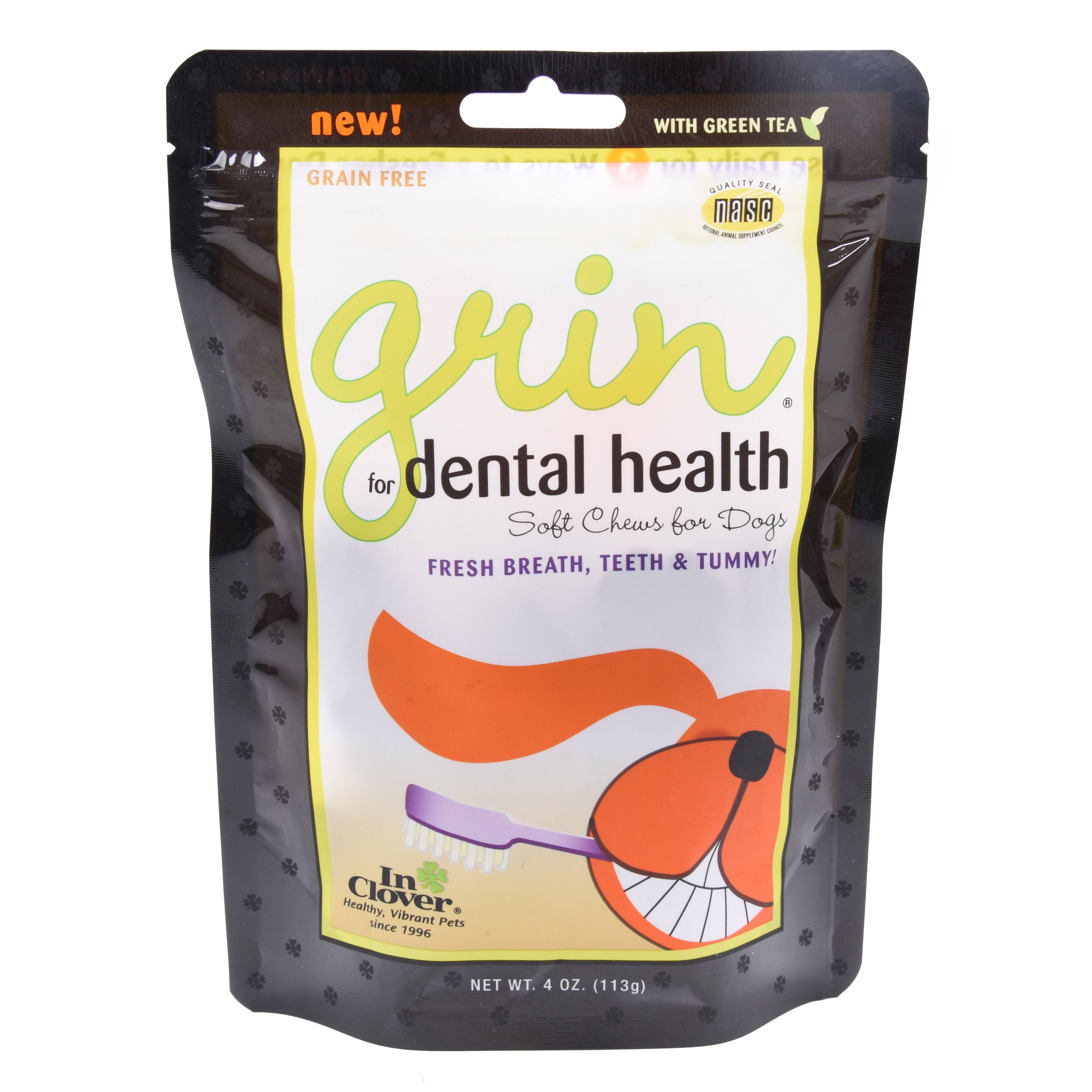 Grin Dental Soft Chews for Dogs in Clover - 4oz