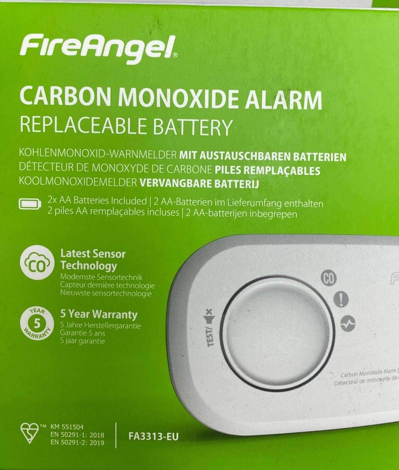 FireAngel Carbon Monoxide Alarm - Replaceable Battery