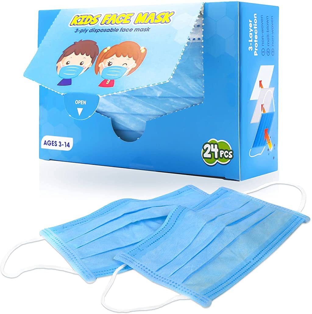 Ingear Face Mask, 3-Ply, Disposable, Kids - 24 masks