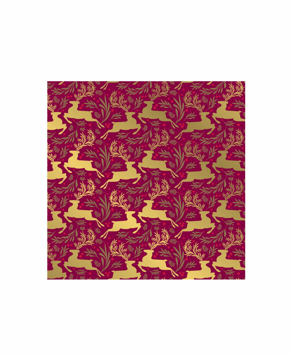 The Gift Wrap Company Wineberry Stags 9' Gift Wrap
