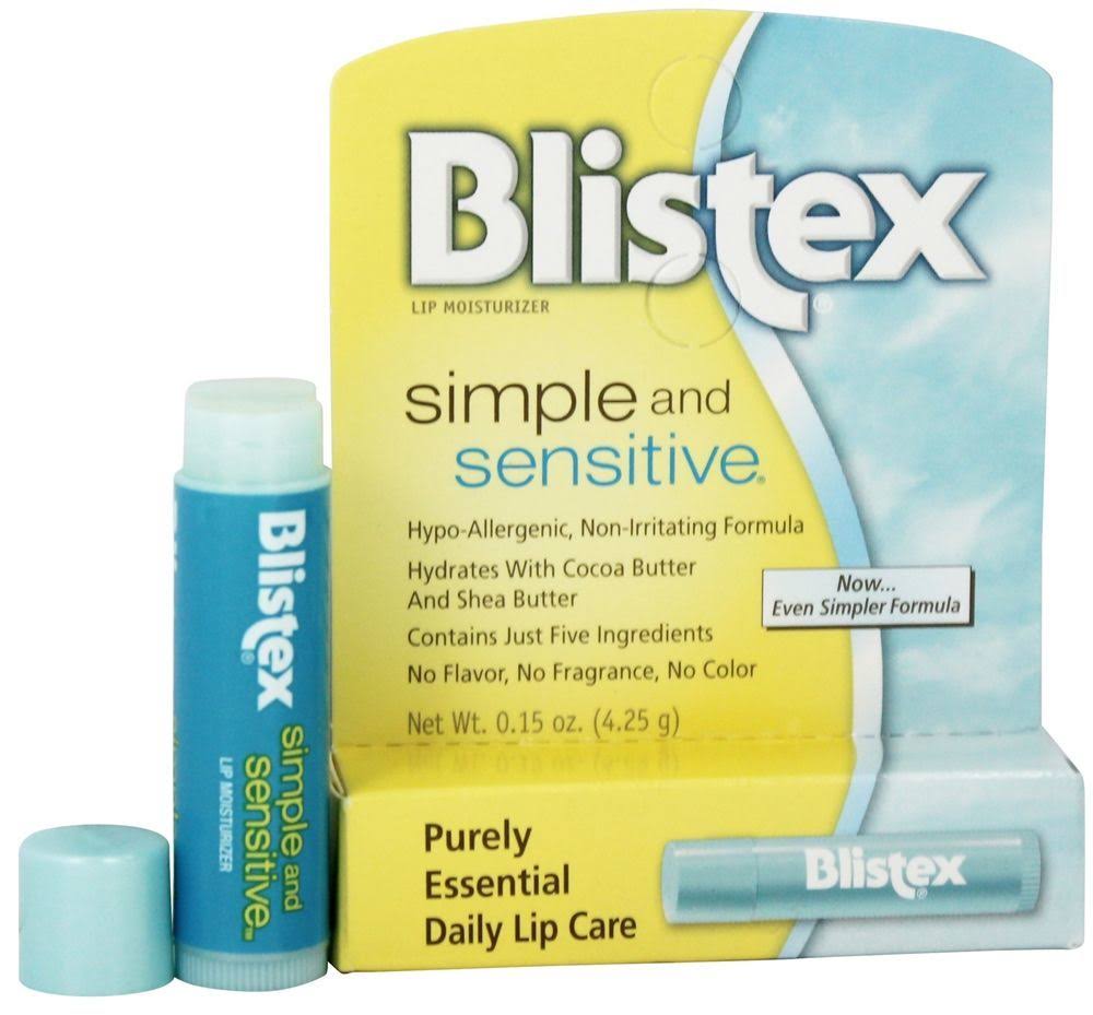 Blistex Simple and Sensitive Lip Moisturizer - 0.15oz
