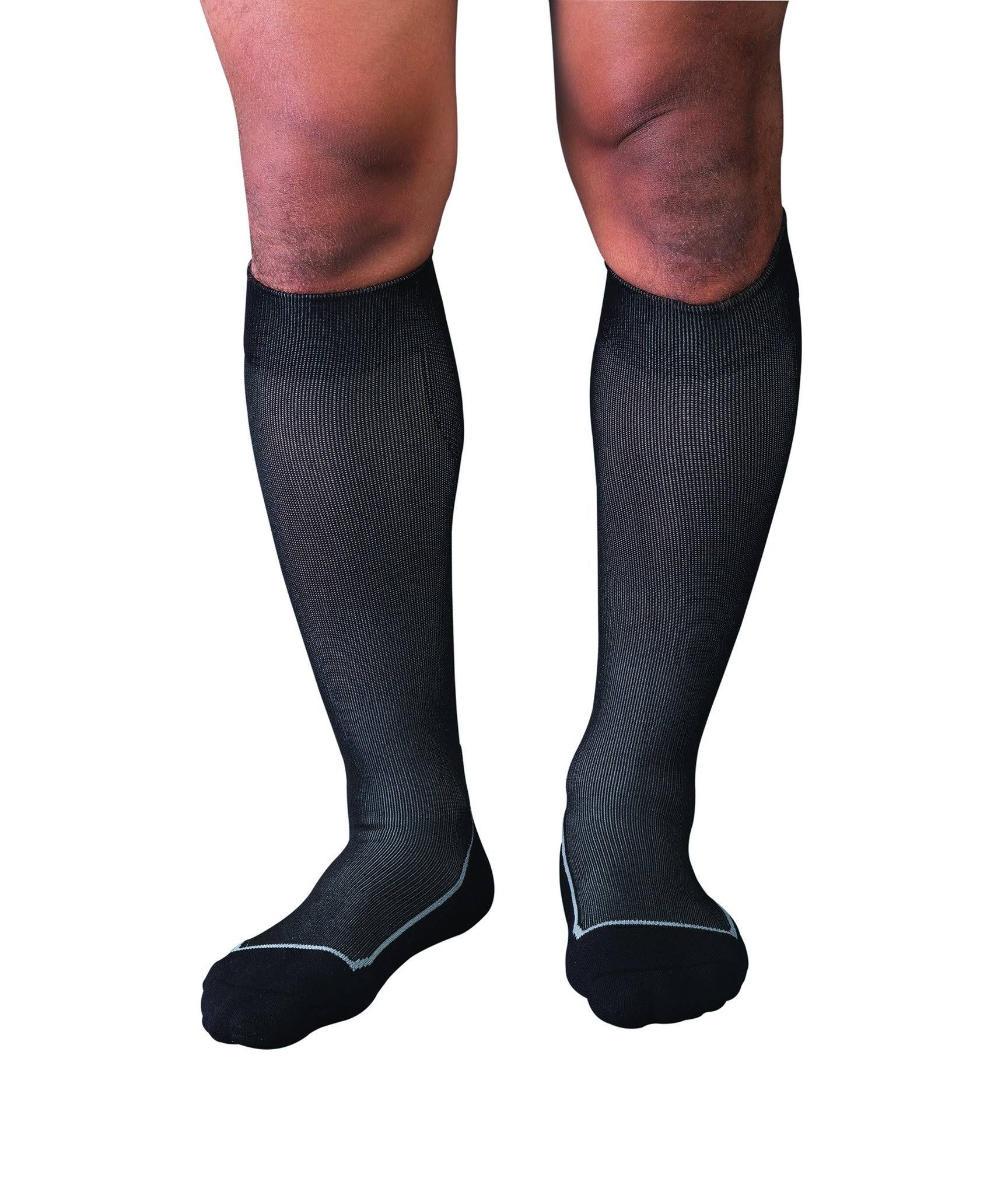 JOBST Sport Knee High 20-30 mmHg Compression Socks Black/Cool Black Large