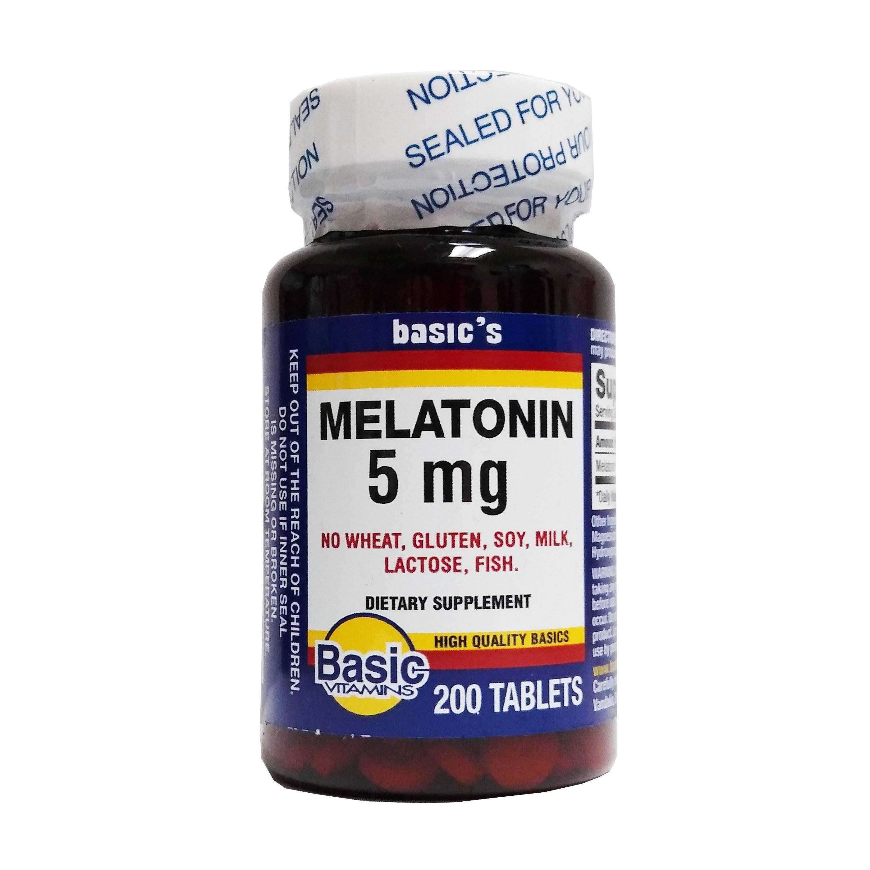 Basic's Melatonin - 5mg, 200 Tablets