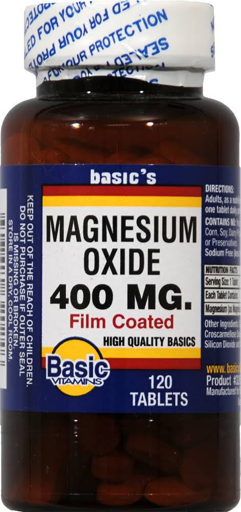 Basic Vitamins Magnesium Oxide 400mg - 120 Tabs