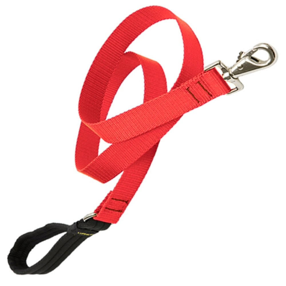 Lupine Dog Leash - 3/4 in x 6 ft, Red