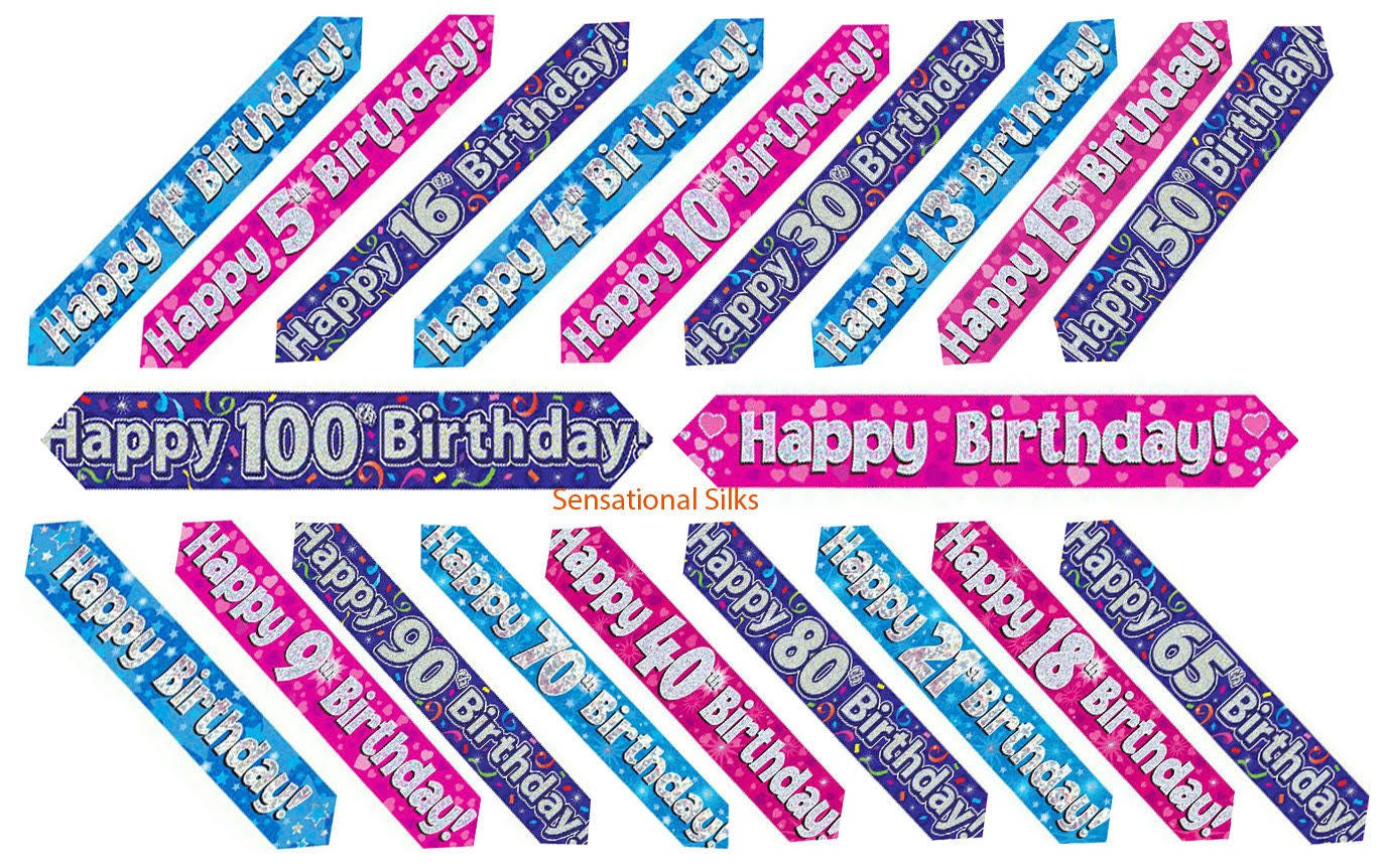 9ft-2.7m Banner Happy Birthday Daughter Holographic 