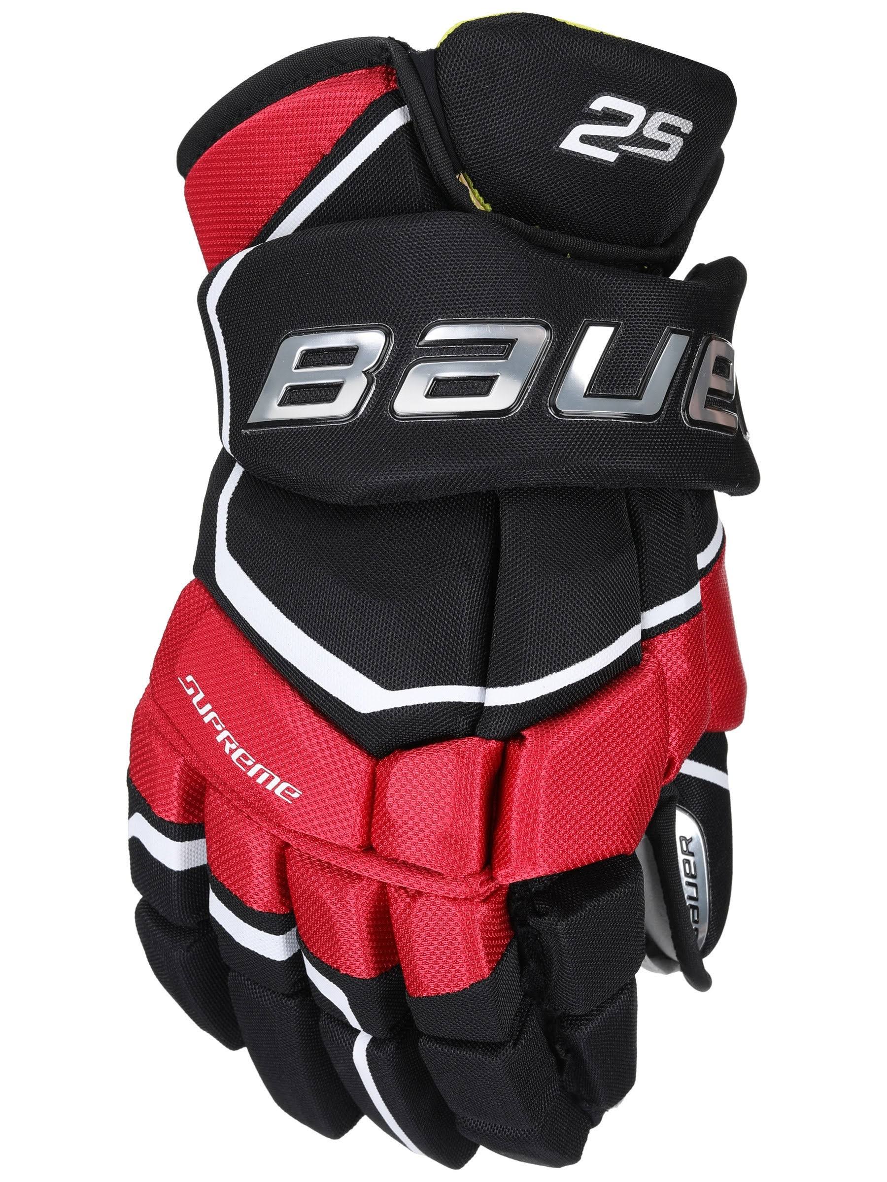 Bauer Supreme 2S Hockey Gloves - Senior - Black/Red - 14.0"