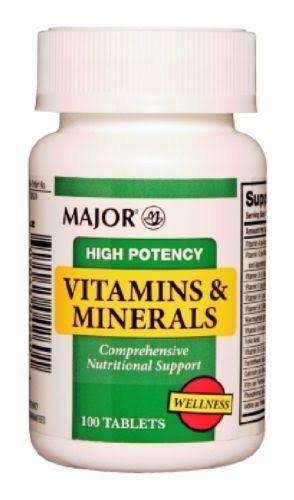 Major High Potency Vitamins & Mineral Tablets - x100