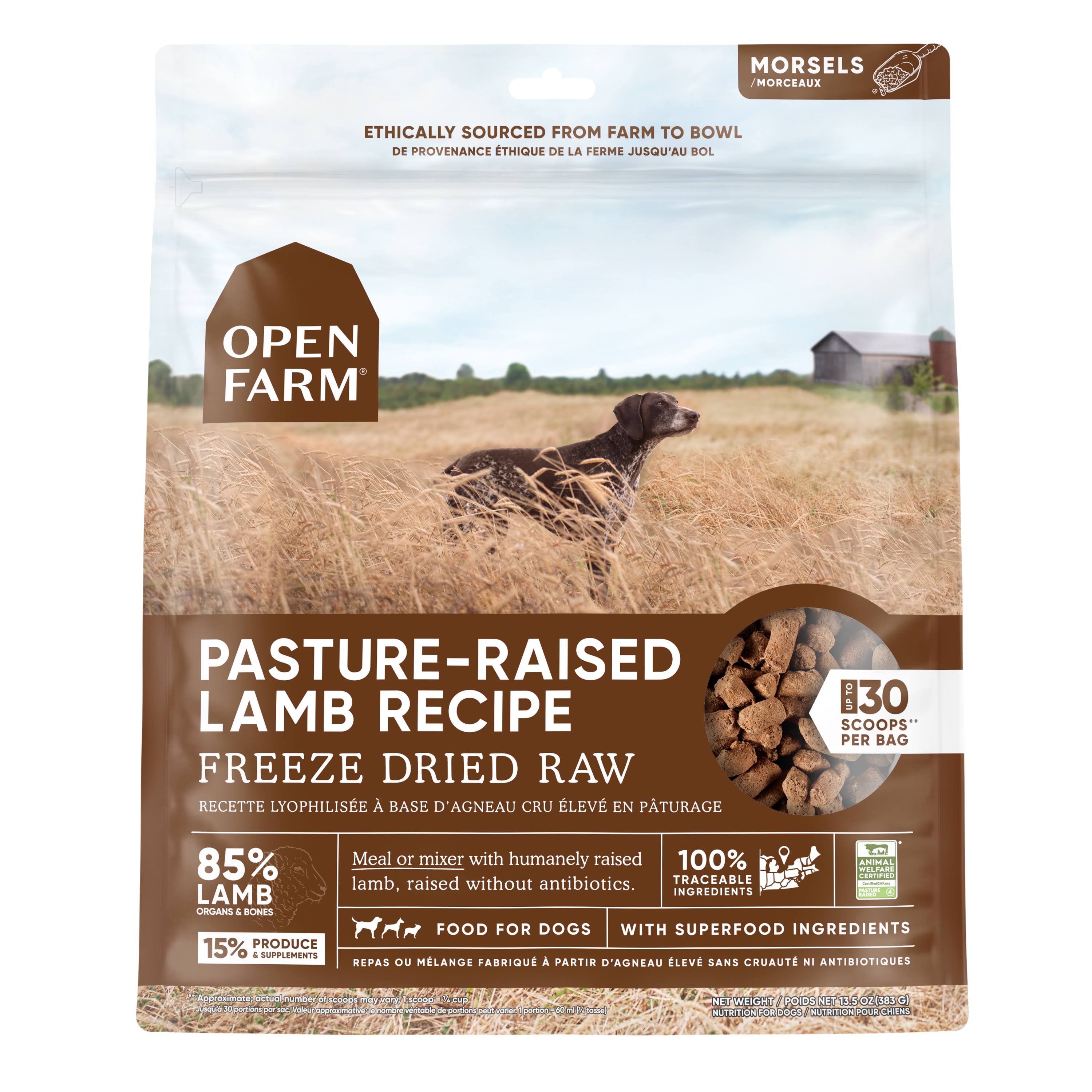 Open Farm Freeze Dried Raw Dog Food Pasture-Raised Lamb / 13.5 oz