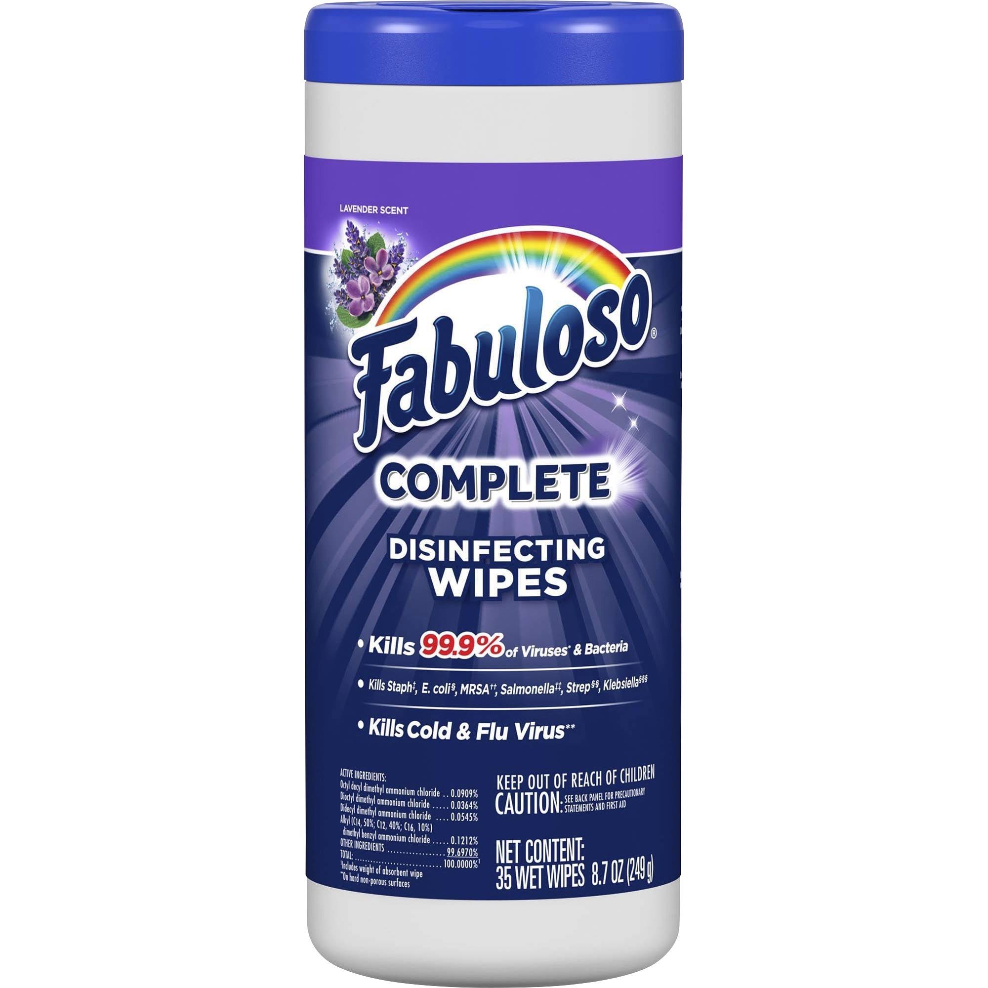 Fabuloso Complete Disinfecting Wipes, Lavender Scent - 35 wipes, 8.7 oz