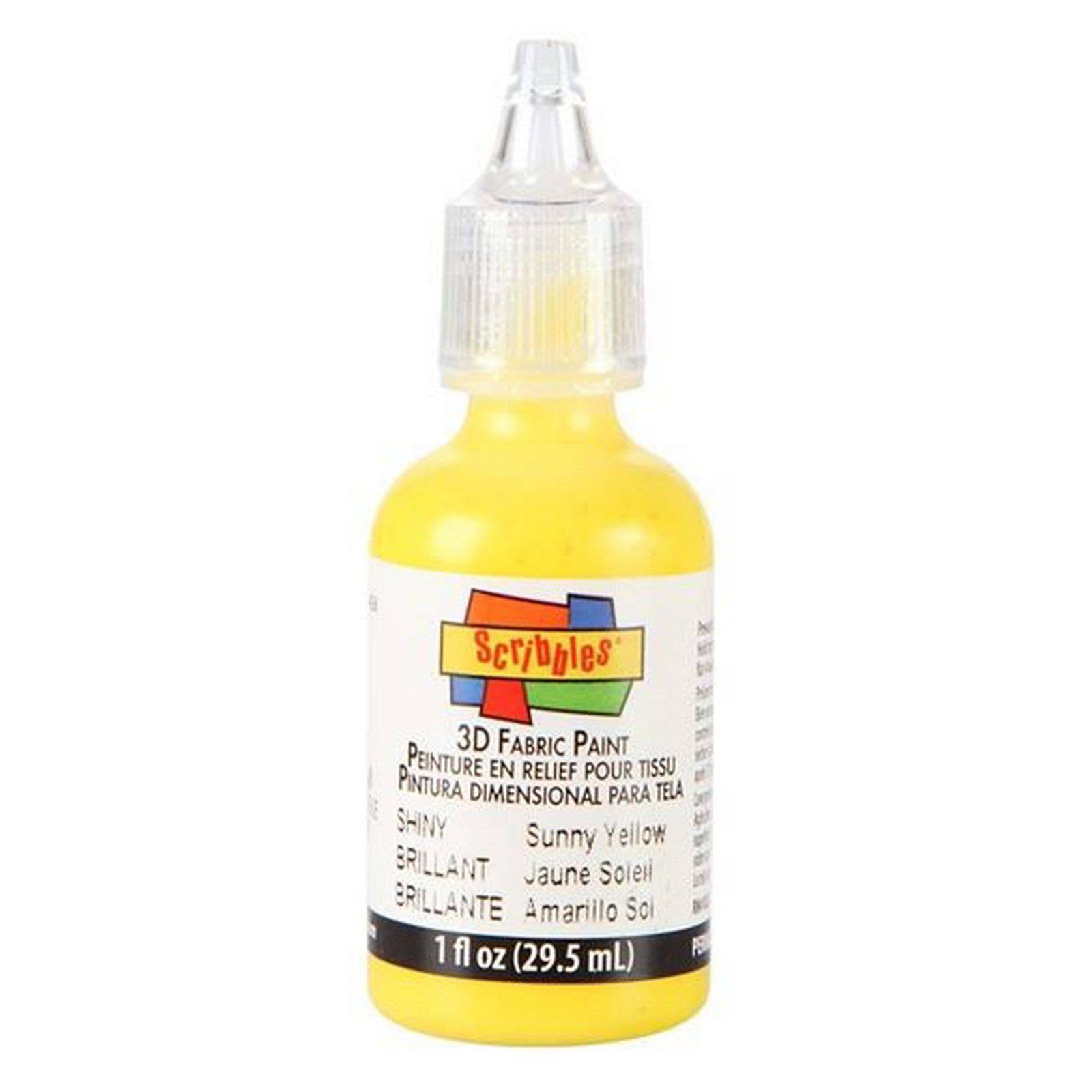 Scribbles 3D Fabric Paint 1 oz. Shiny Sunny Yellow