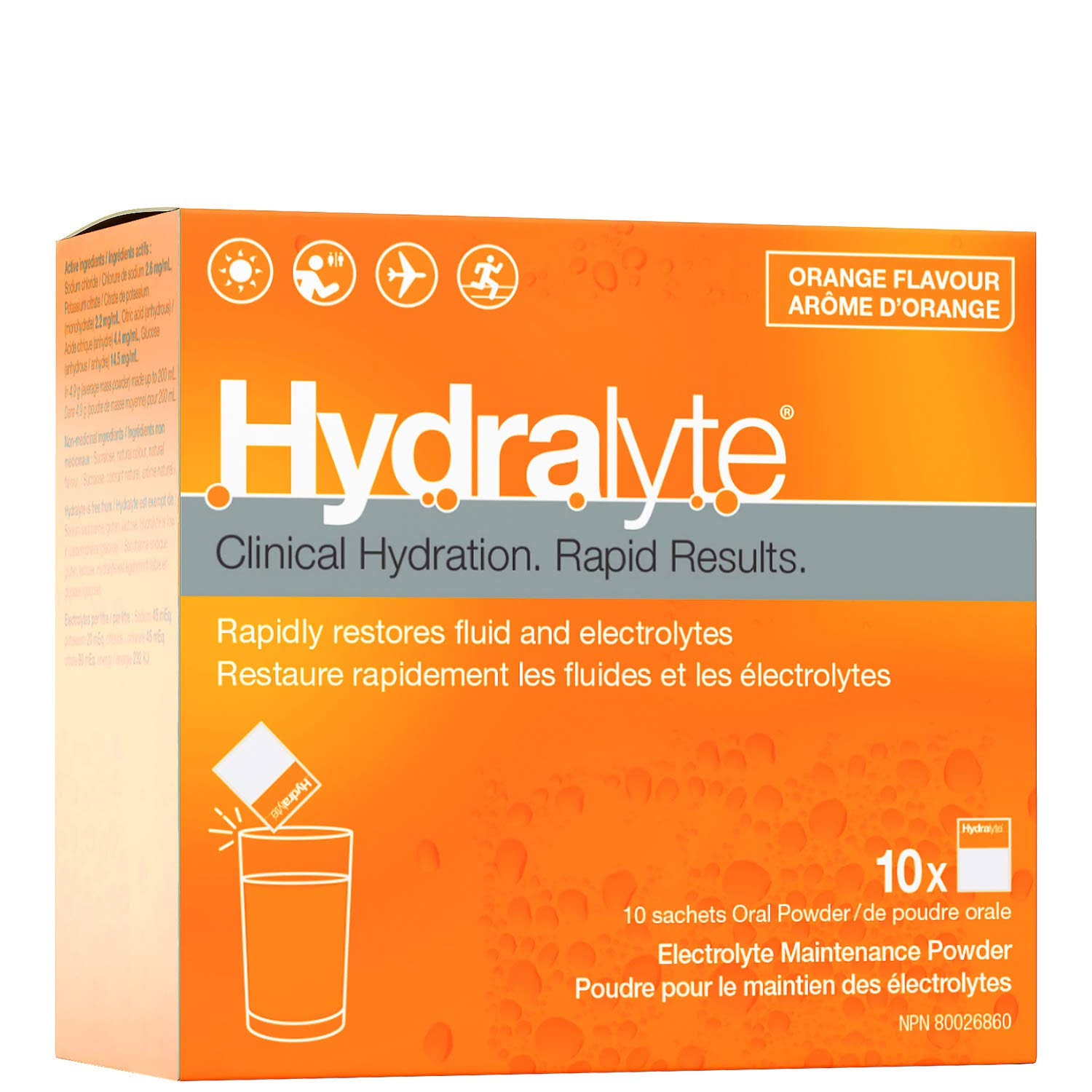 Hydralyte Electrolyte Powder - Orange, 10pk