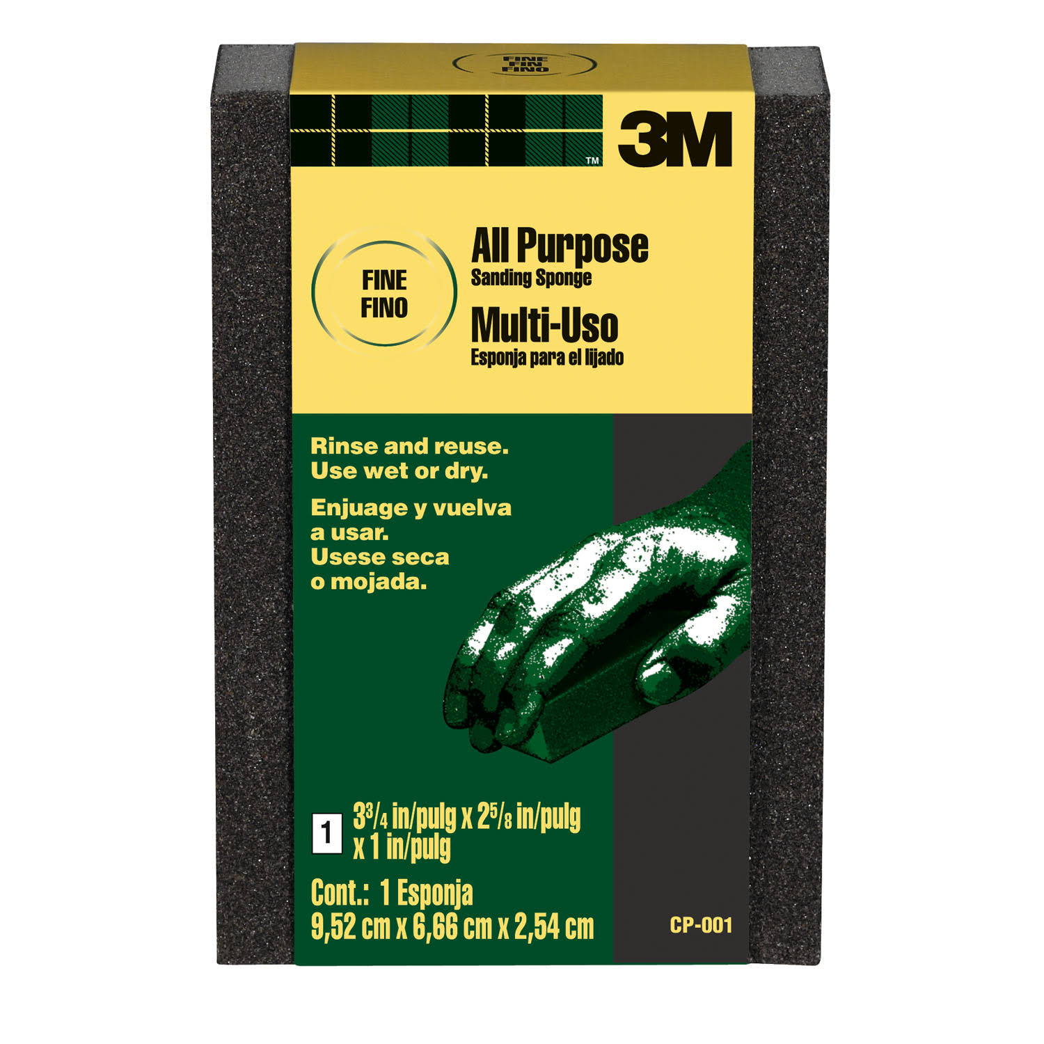3M All-Purpose Sanding Sponge - Fine Grit