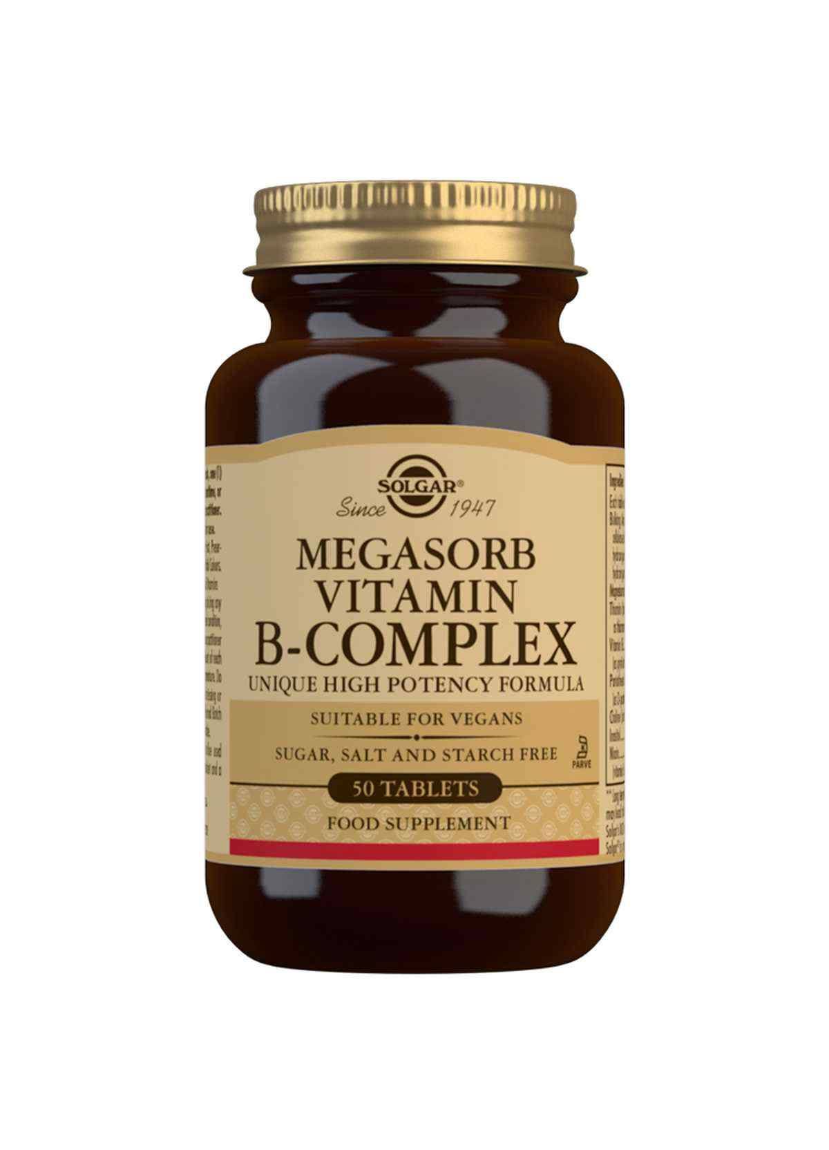 Solgar Megasorb Vitamin B-Complex - 50 Tablets