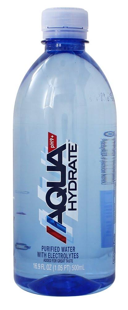 AQUAhydrate - Purified Water with Electrolytes - 16.9 fl. oz.