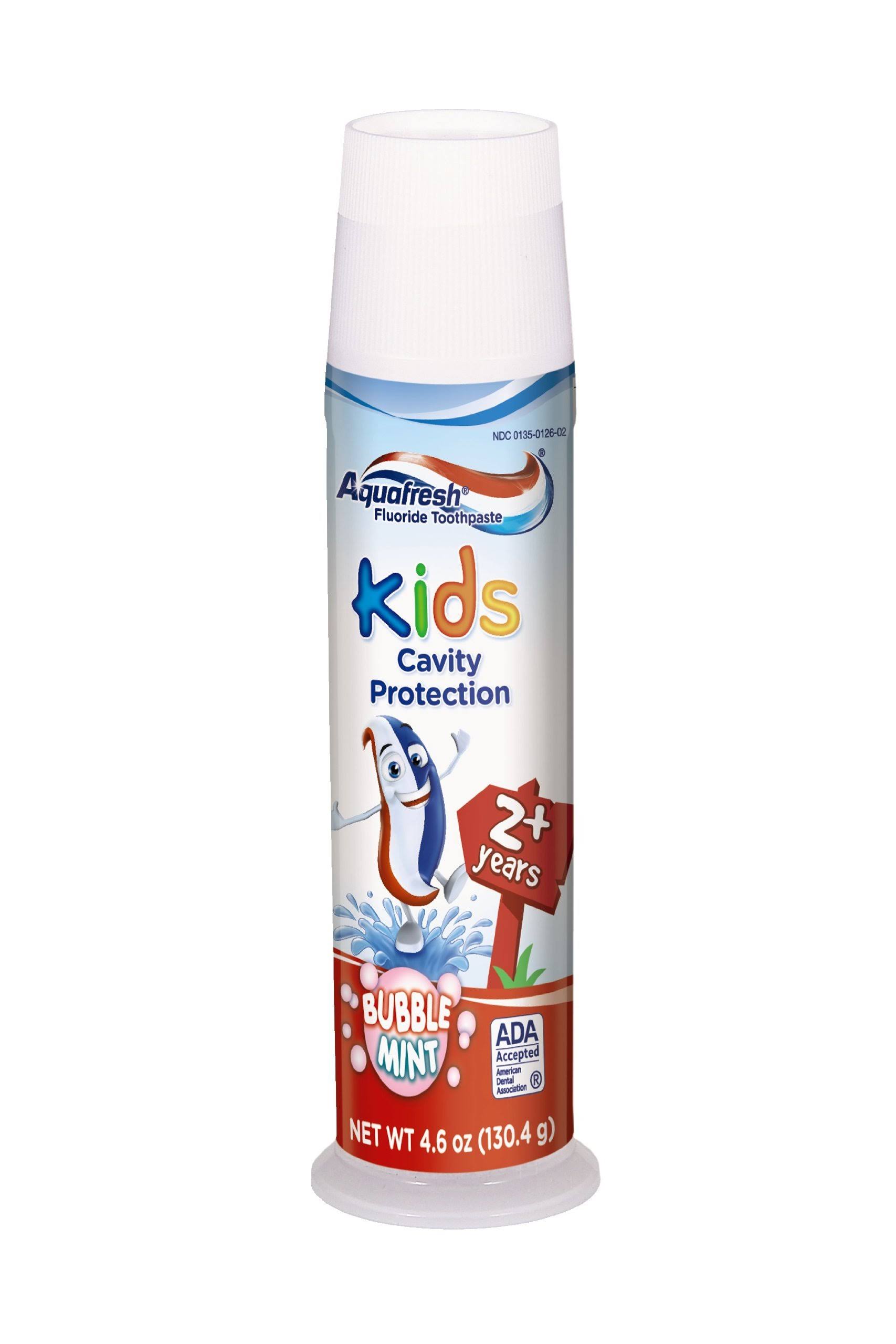 Aquafresh Kids Cavity Protection Fluoride Toothpaste - Bubble Mint, 2+ Years, 4.6oz