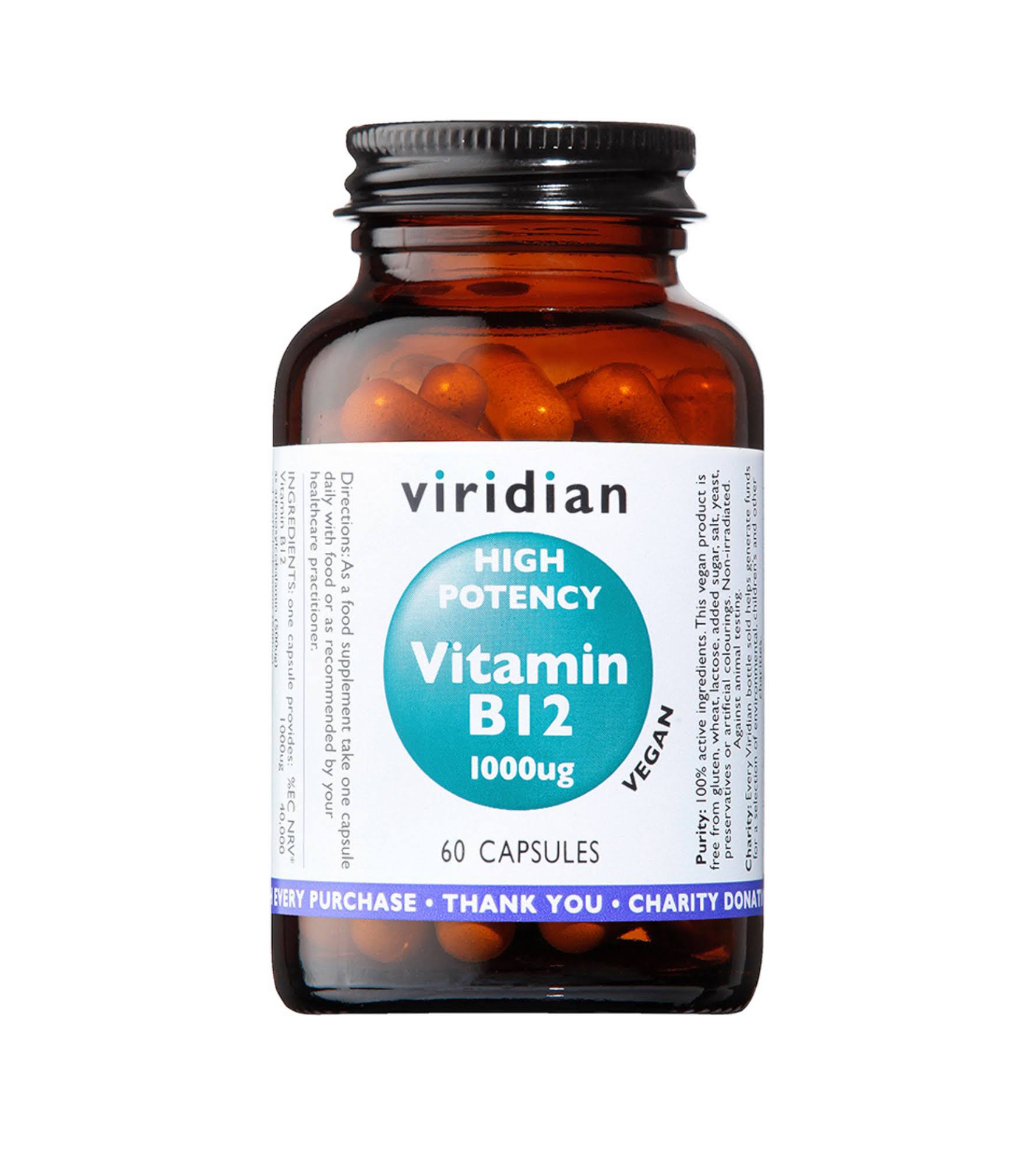 Viridian High Potency Vitamin B12 (60 Capsules)