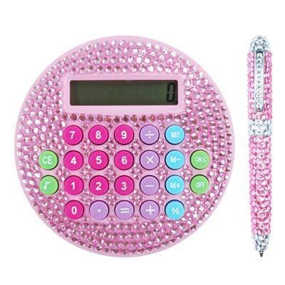 Sparkle Calculator & Pen Pink