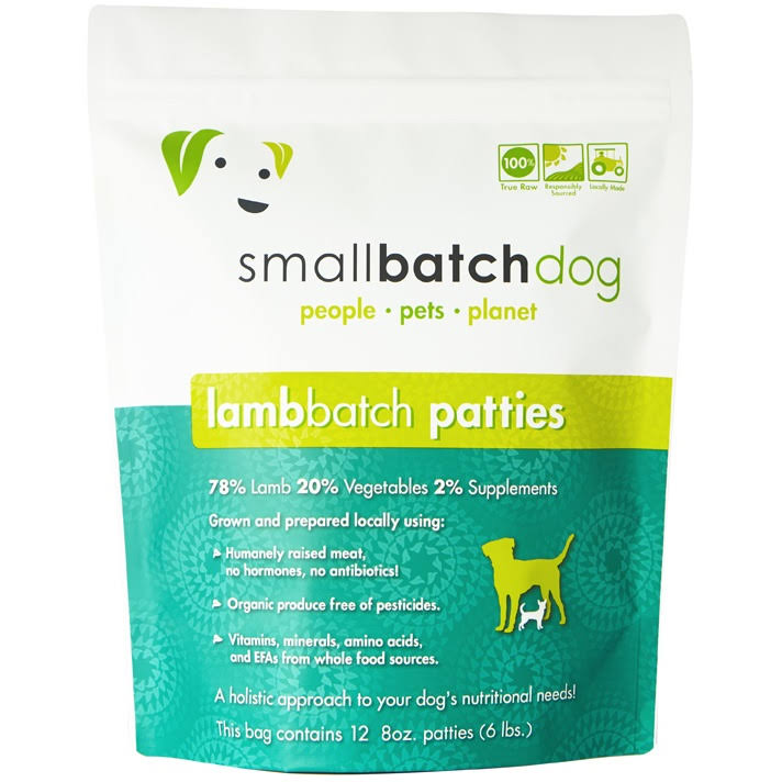 Small Batch Dog Frozen Raw Food Patties Lamb, 6lb