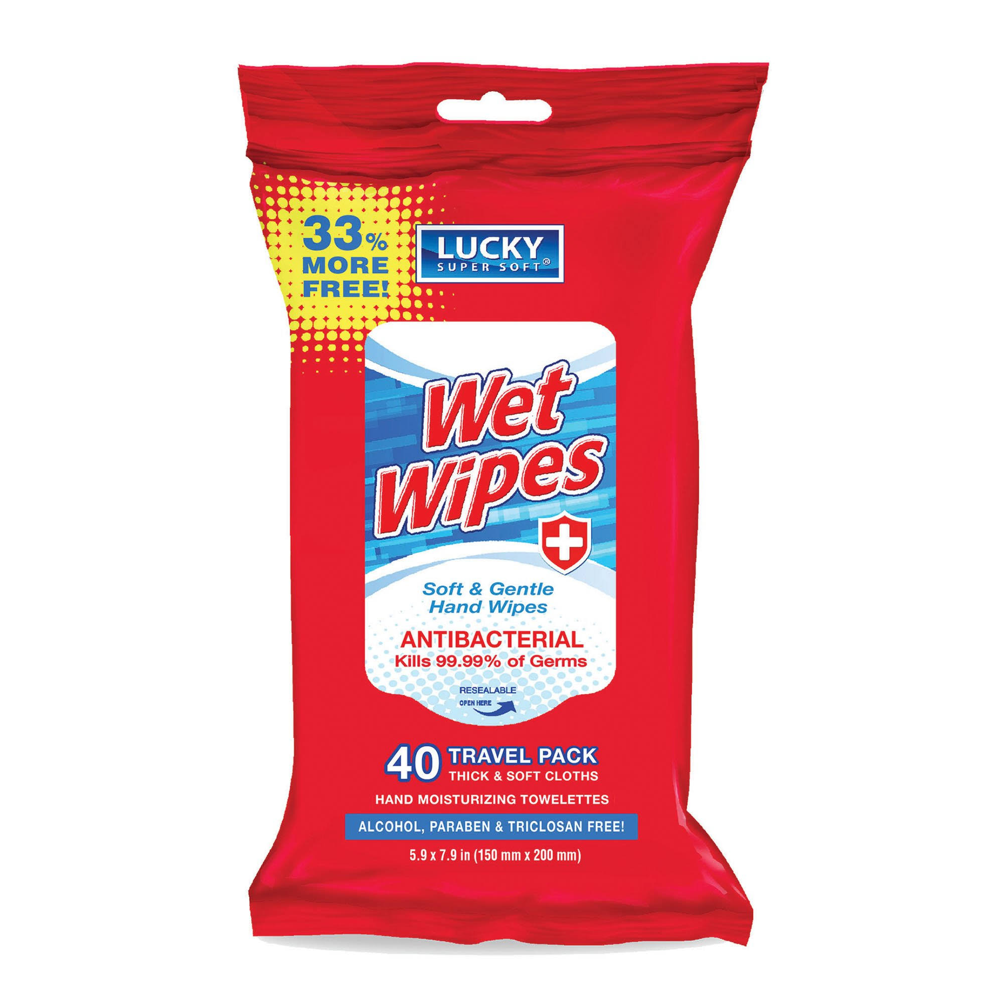 Lucky Supersoft Wet Wipes - 30ct