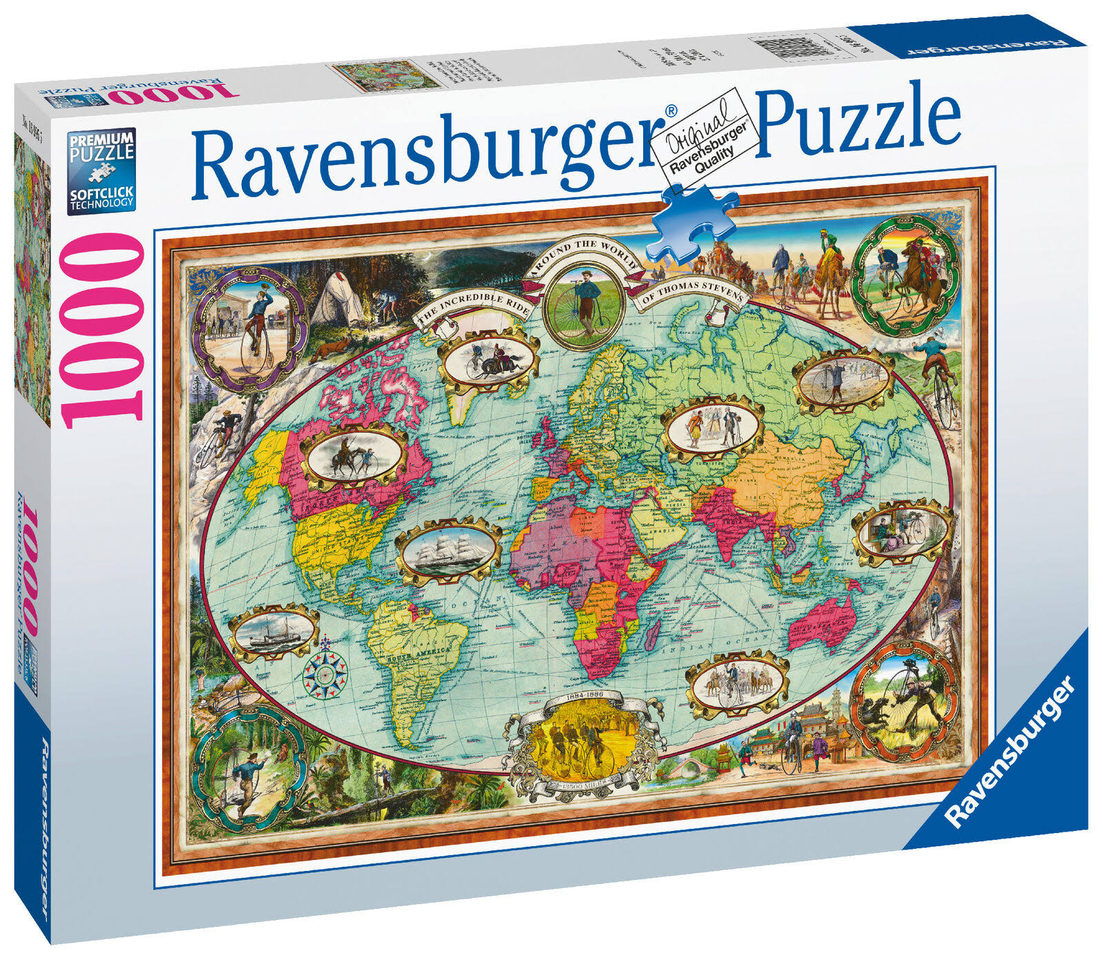 Ravensburger Bicycle Ride Around The World, 1000-Piece Jigsaw Puzzle