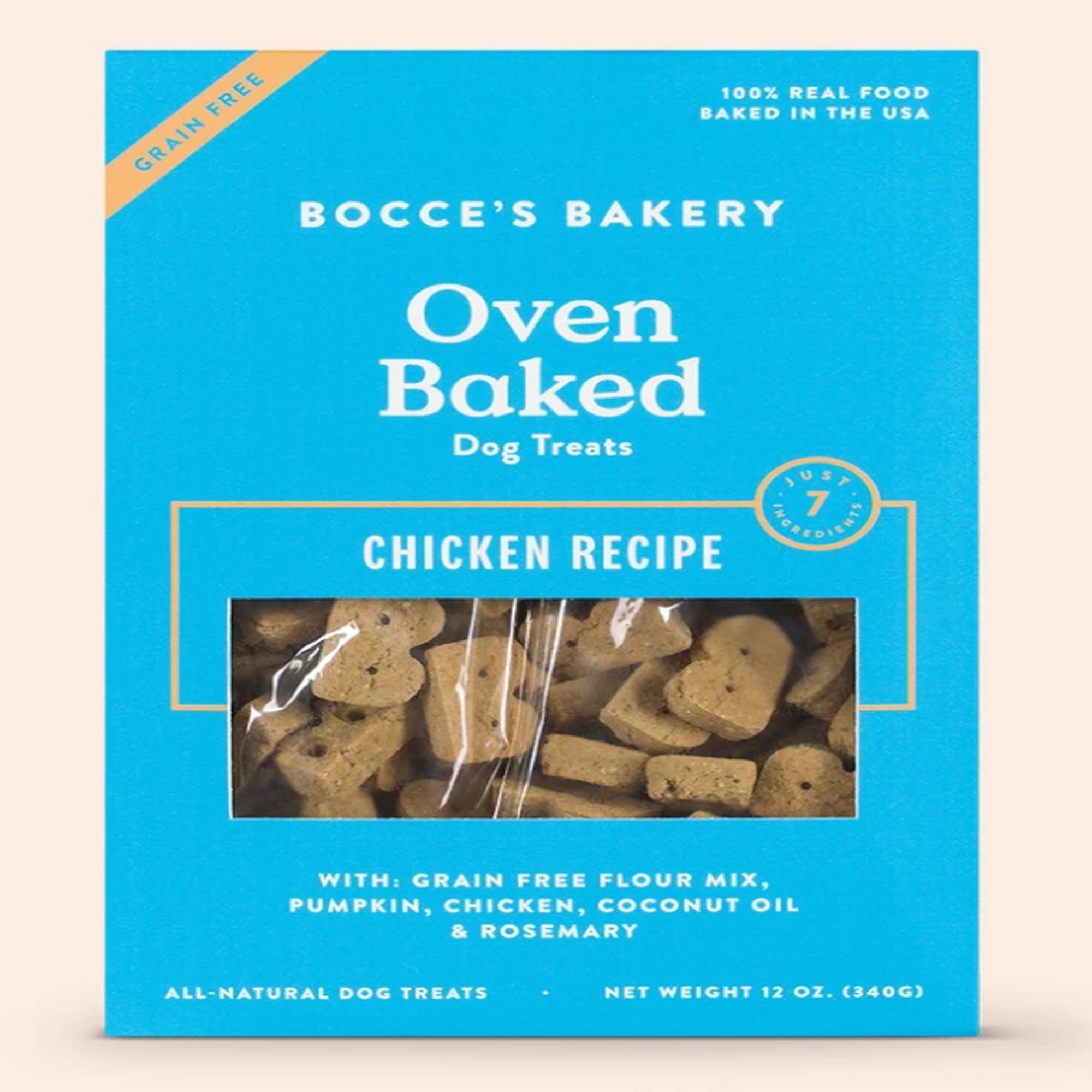 Bocces Bakery Dog Biscuits, Grain Free, with Chicken - 12 oz