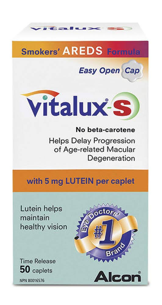 Vitalux-S (Smokers Areds Formula/No Beta Carotene) Time Release Caplets - 50ct