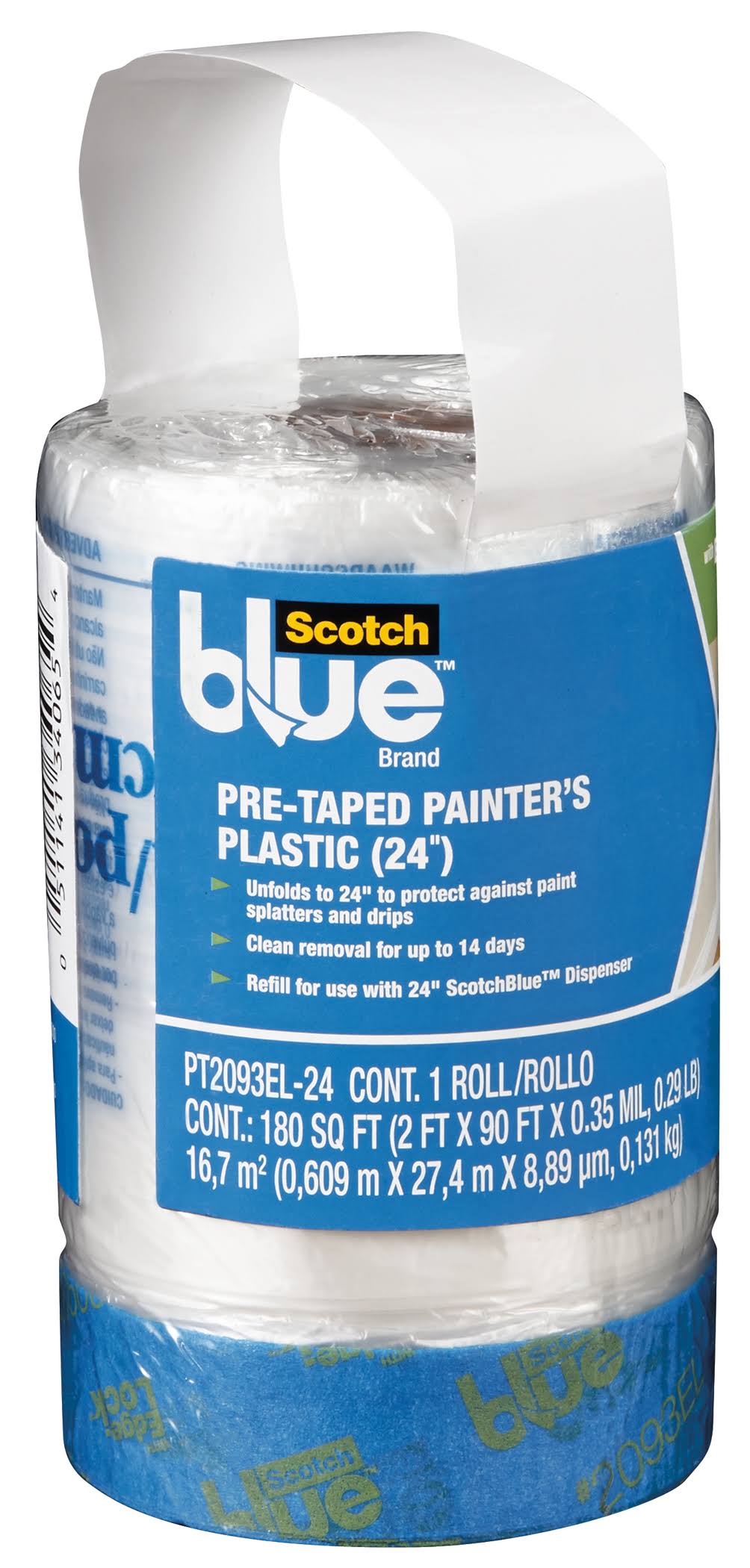 3M ScotchBlue Pre-Taped Painter's Plastic - 24ft