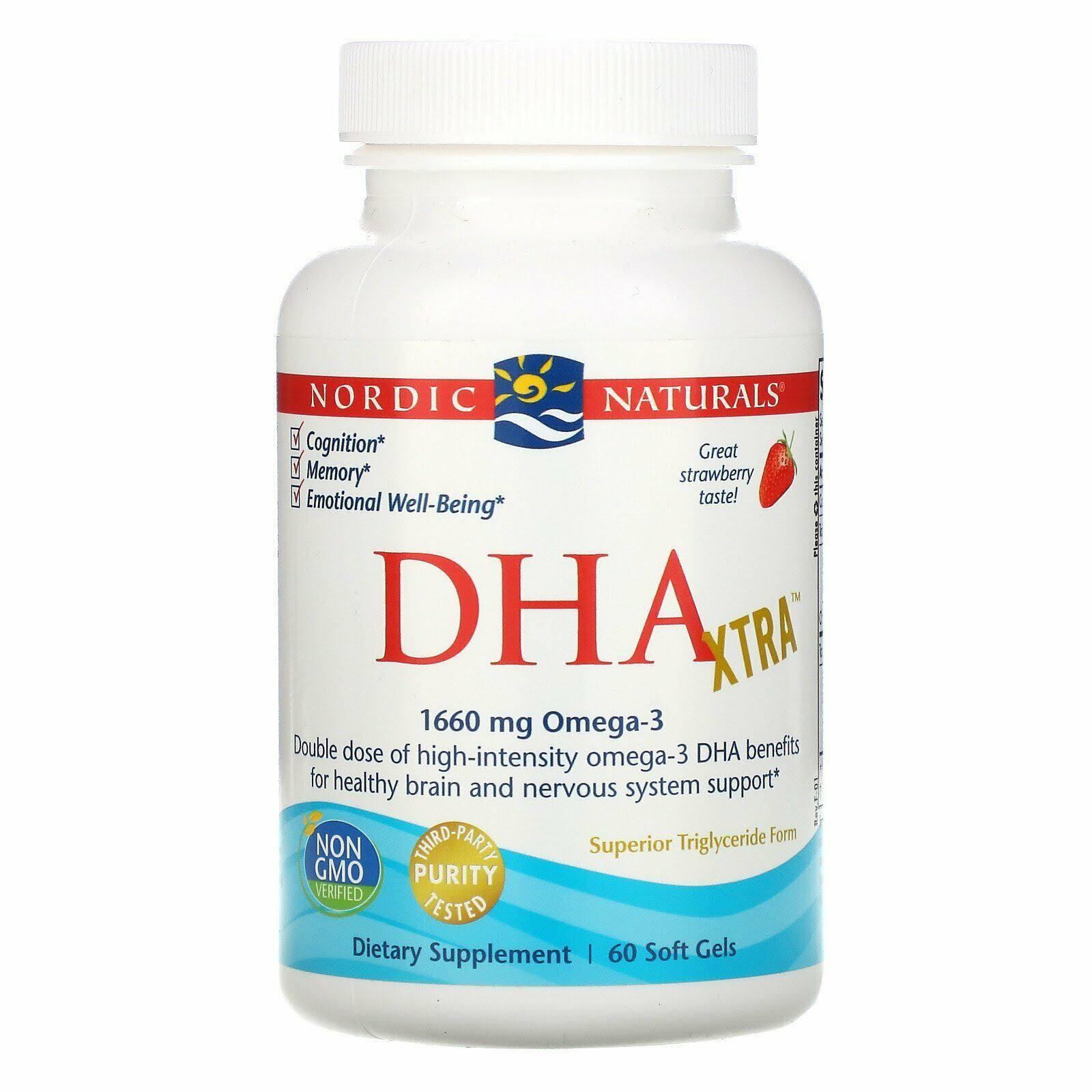 Nordic Naturals DHA Xtra Supplement - 60 Soft Gels, Strawberry