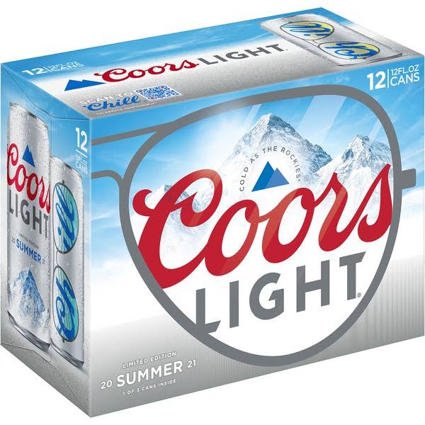 Coors Light Beer - 12 pack, 12 fl oz cans