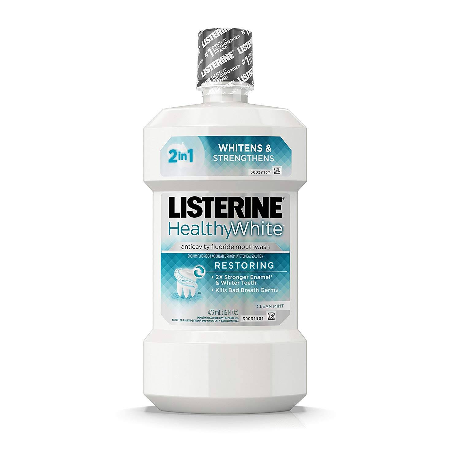 Listerine Healthy White Anticavity Mouthrinse - Restoring, Clean Mint