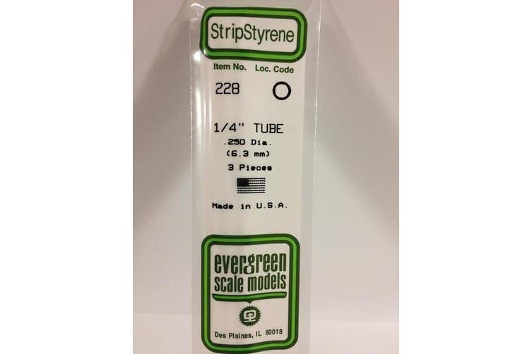 Evergreen 00228 Styrene Tube 0.250 x 14in / 6.4mm x 36cm - 3