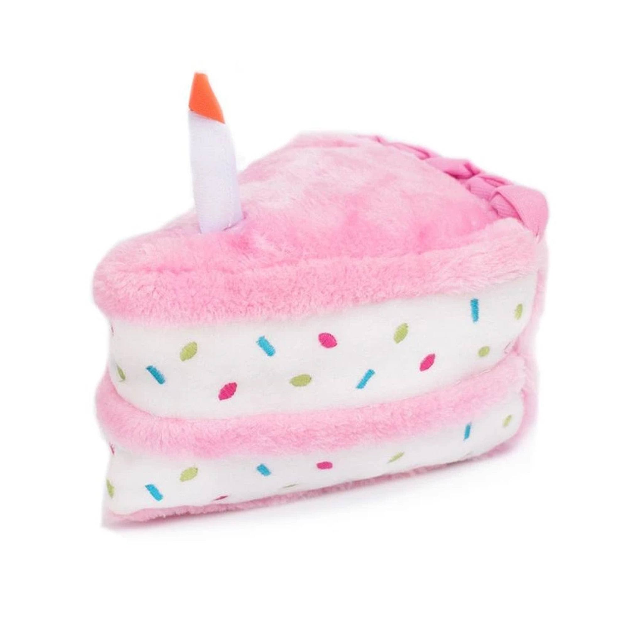 ZippyPaws Birthday Cake Squeaker Toy Pink