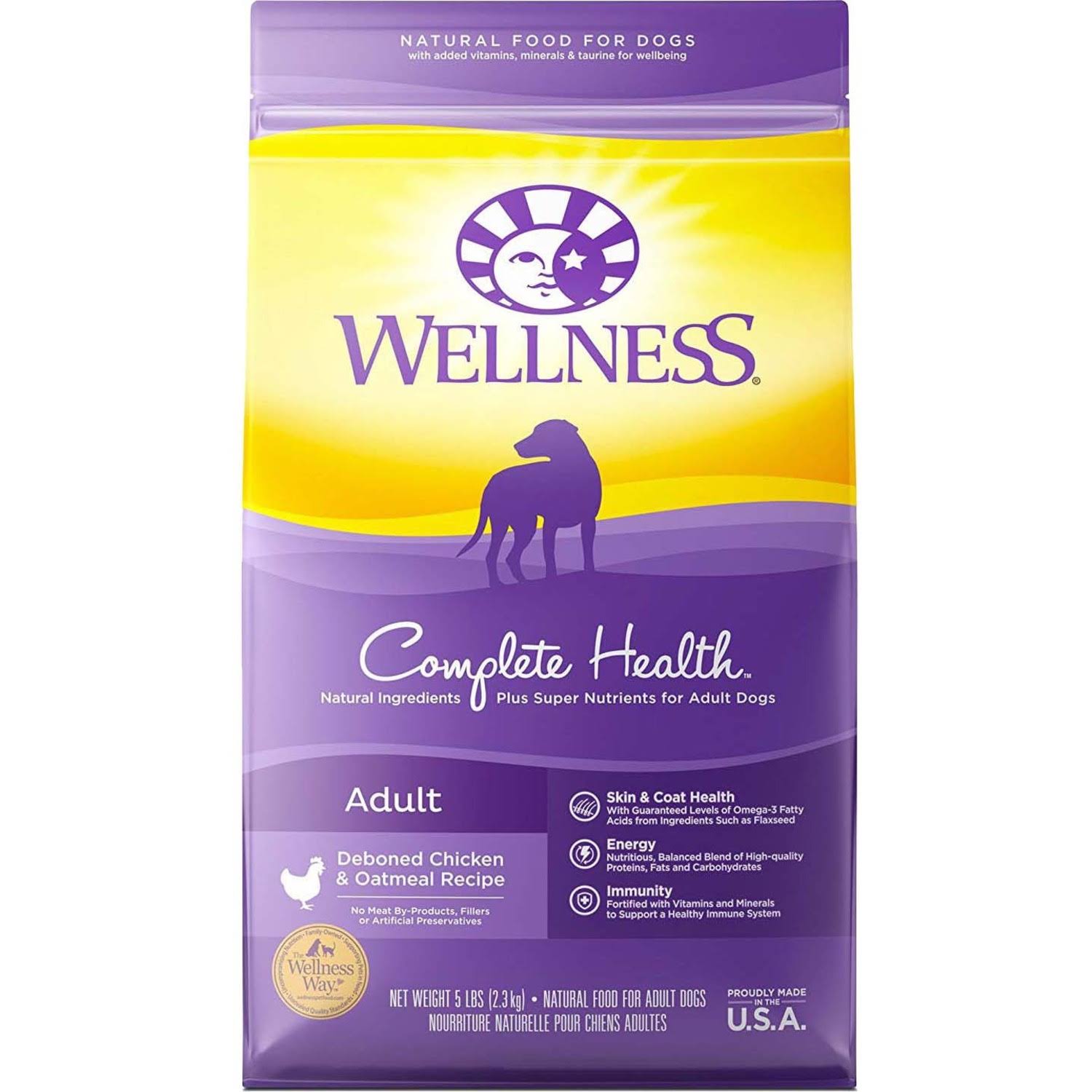 Wellness Complete Health Natural Dog Food - Chicken and Oatmeal, Dry, Adult