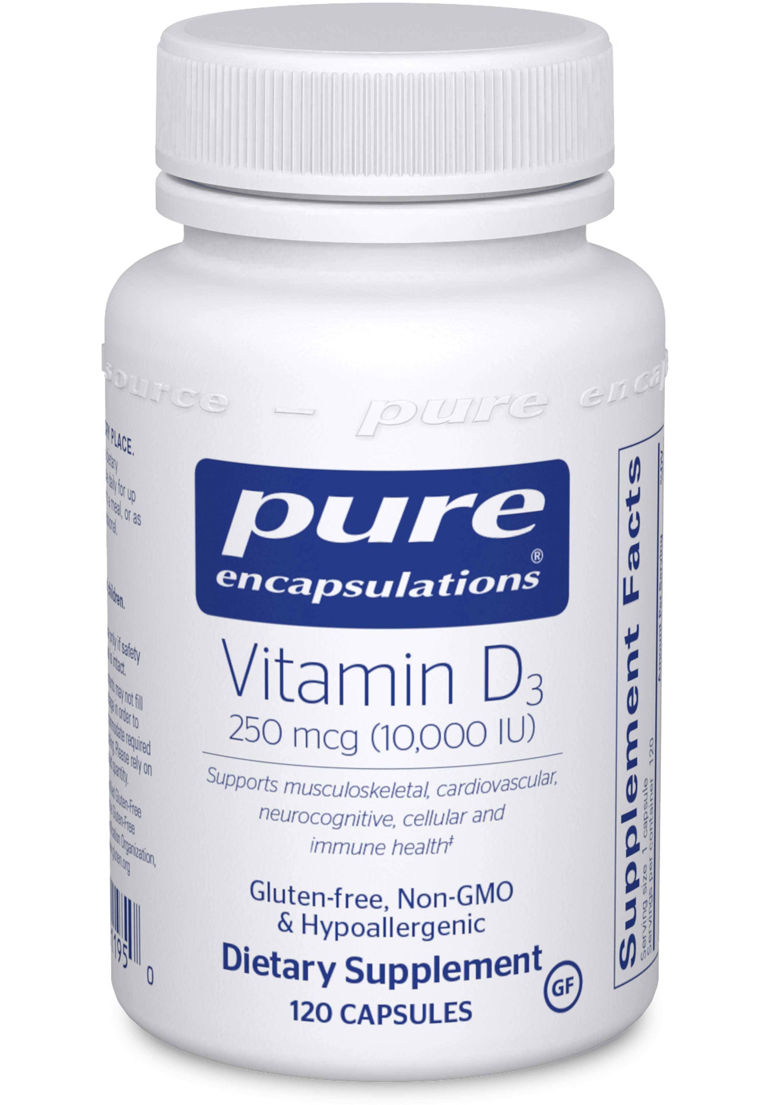 Pure Encapsulations Vitamin D3 Dietary Supplement - 10000IU, 120ct
