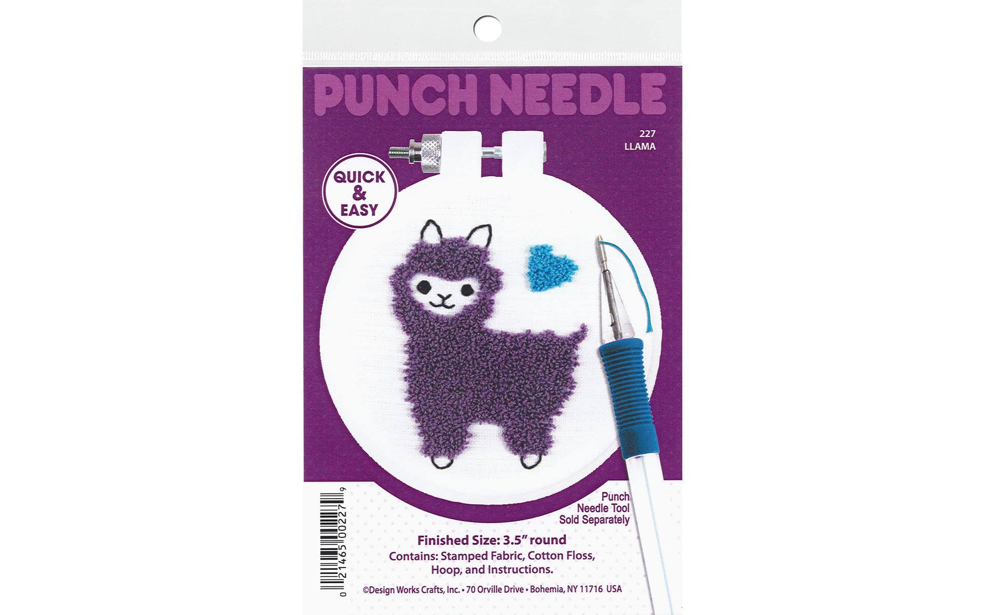 Design Works Purple Llama Punch Needle Kit One-Size