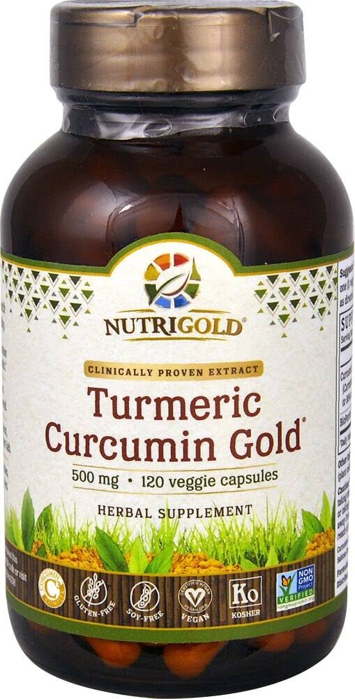 Nutrigold Turmeric Curcumin Gold Supplement - 120 Veggie Capsules