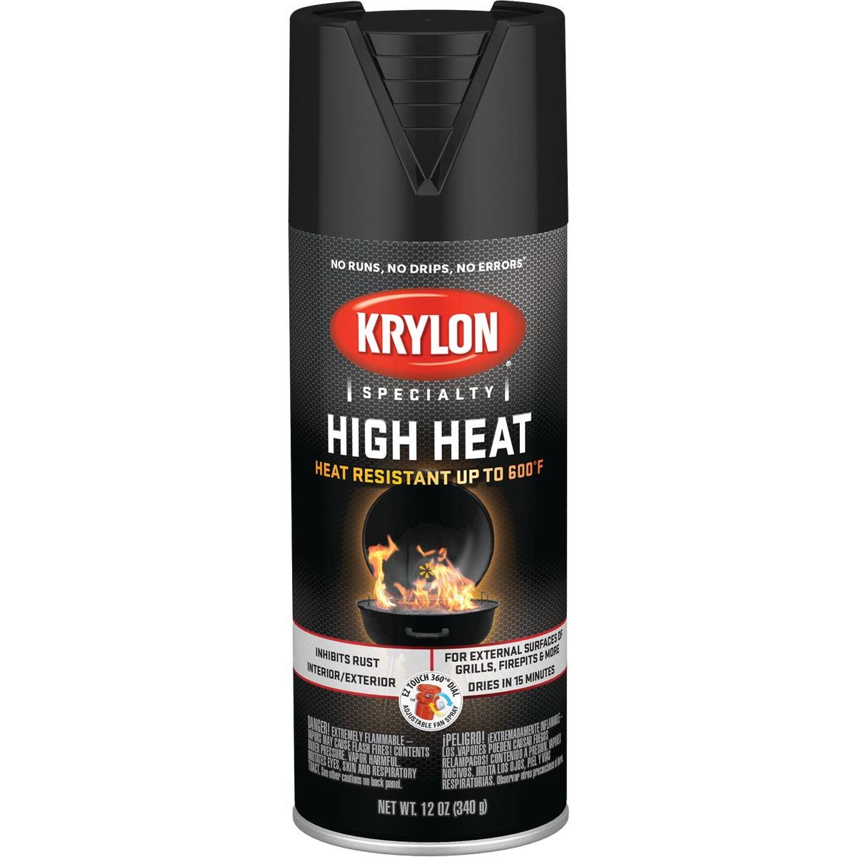 Krylon K01618777 High Heat Satin Black