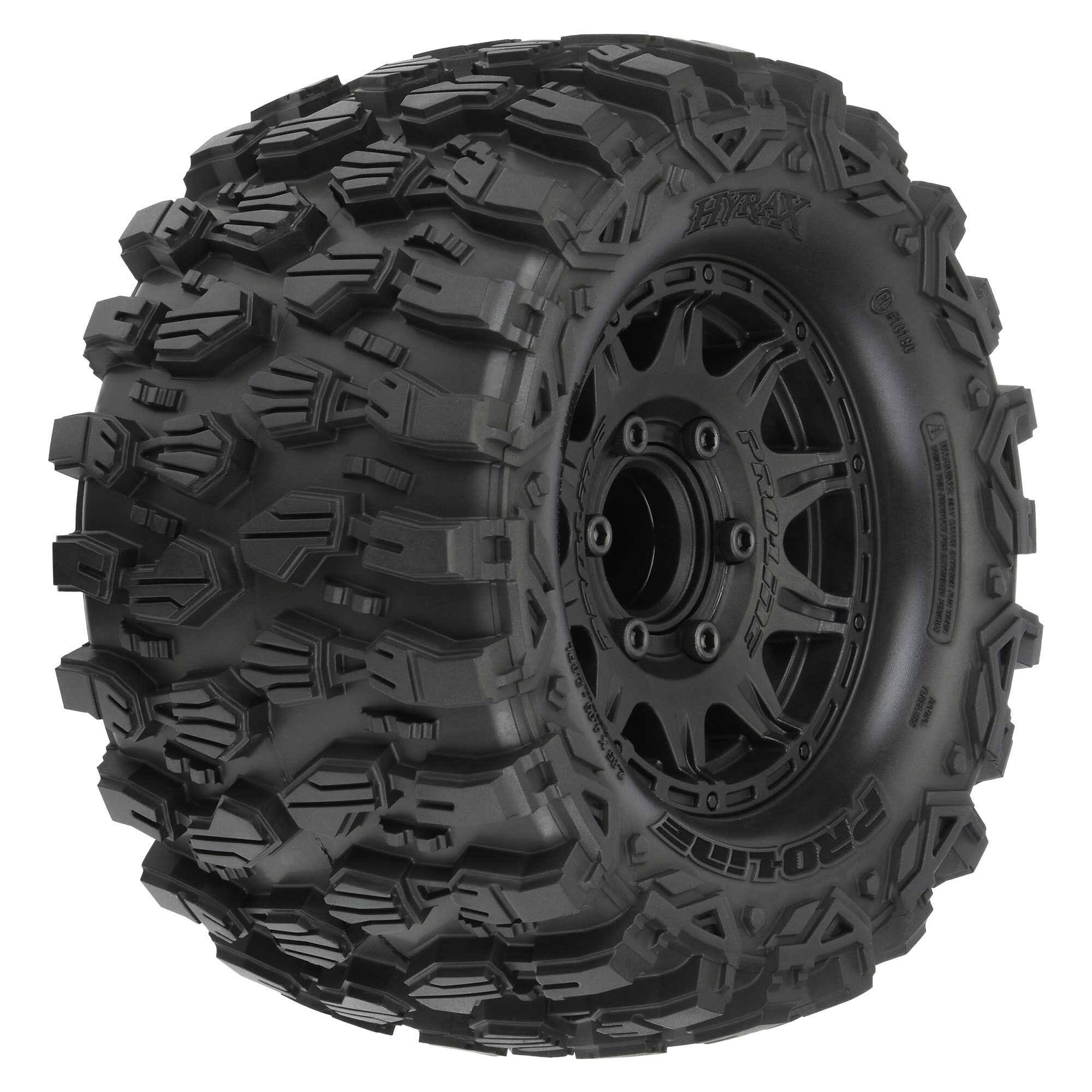 Pro-Line Racing 1/10 Hyrax Front/Rear 2.8" MT Tires Mounted 12mm Black Raid 2 Pro1019010