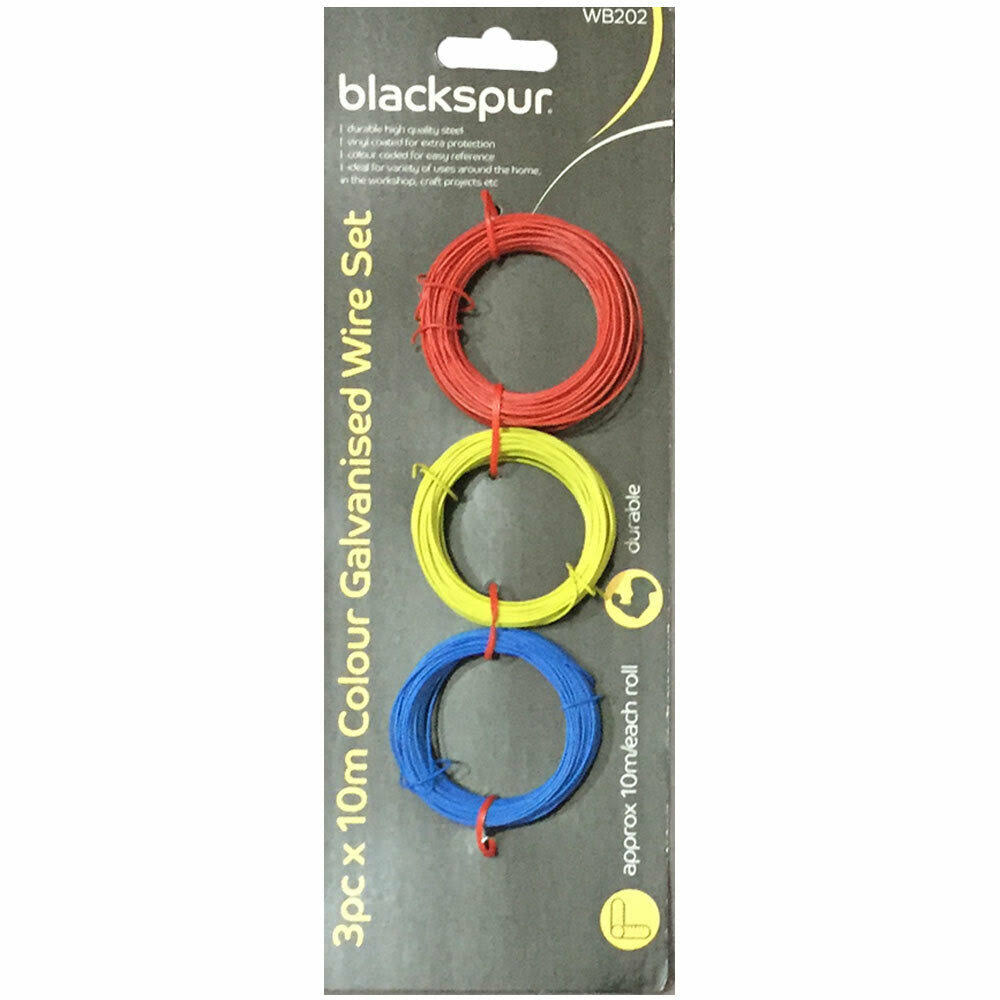 Blackspur 3pc 10m Colour Galvanised Wire Set