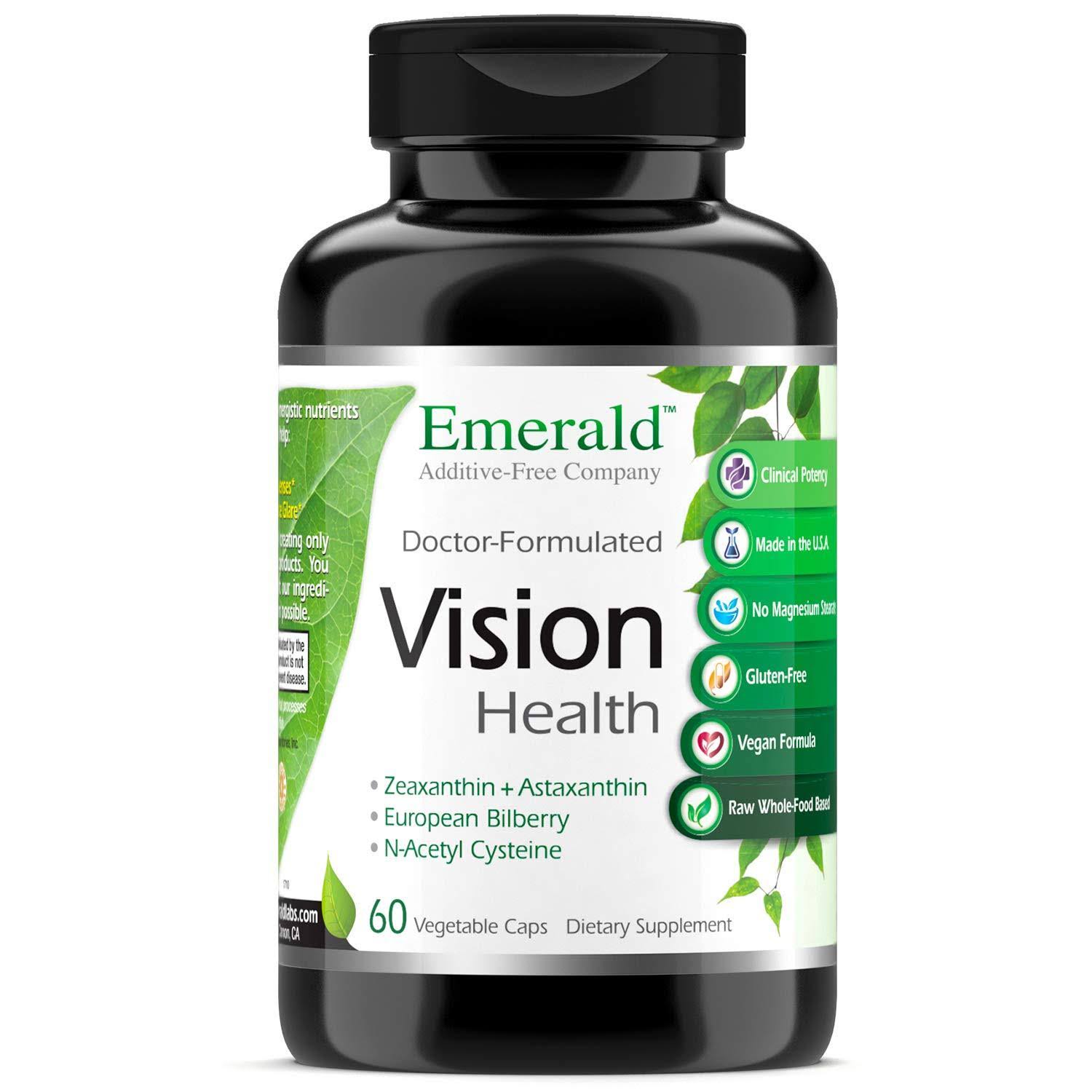 Emerald Laboratories Vision Health Formula Supplement - with Lutein and European Bilberry Extract, 60ct