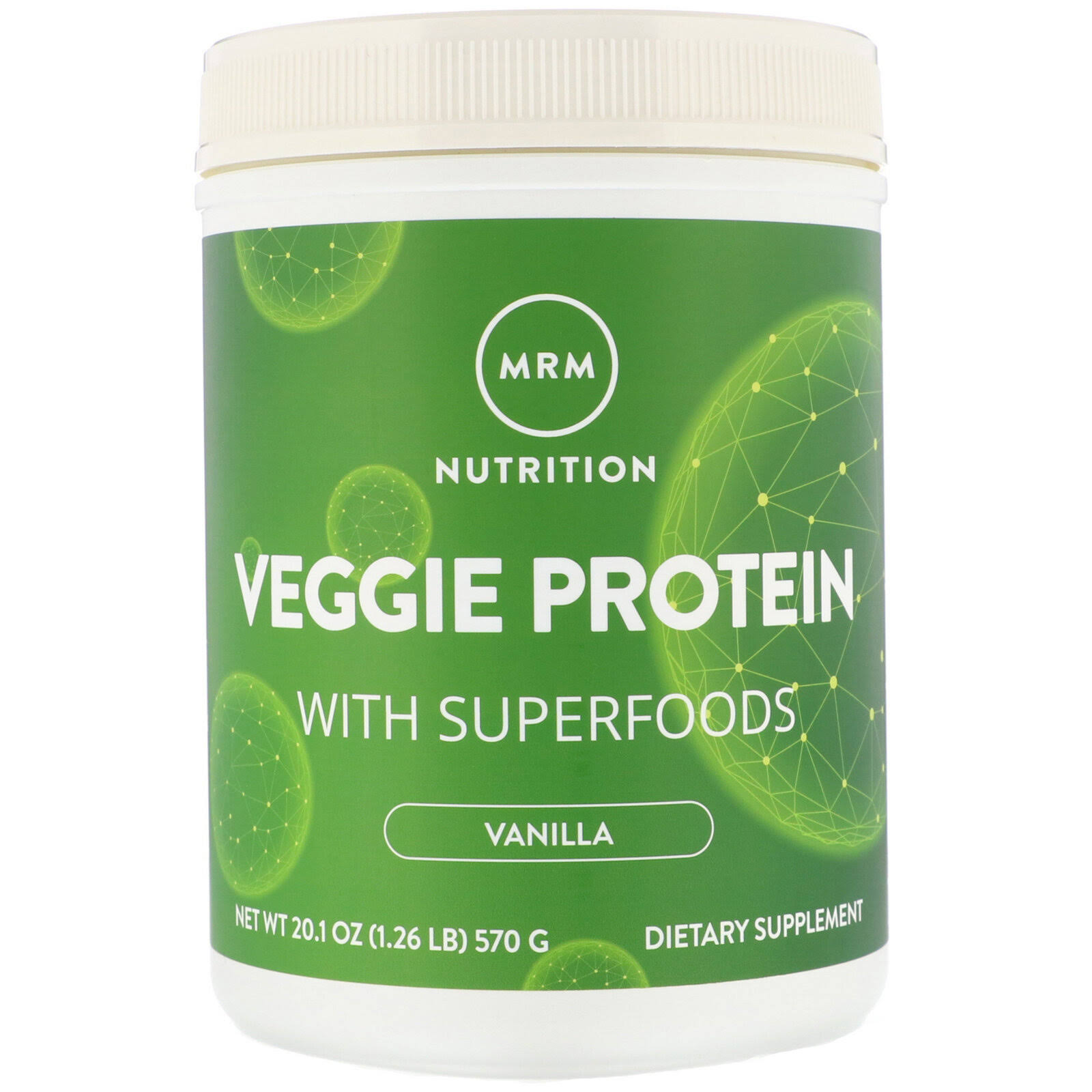 MRM Veggie Protein Nutritional Supplement - Vanilla, 570g