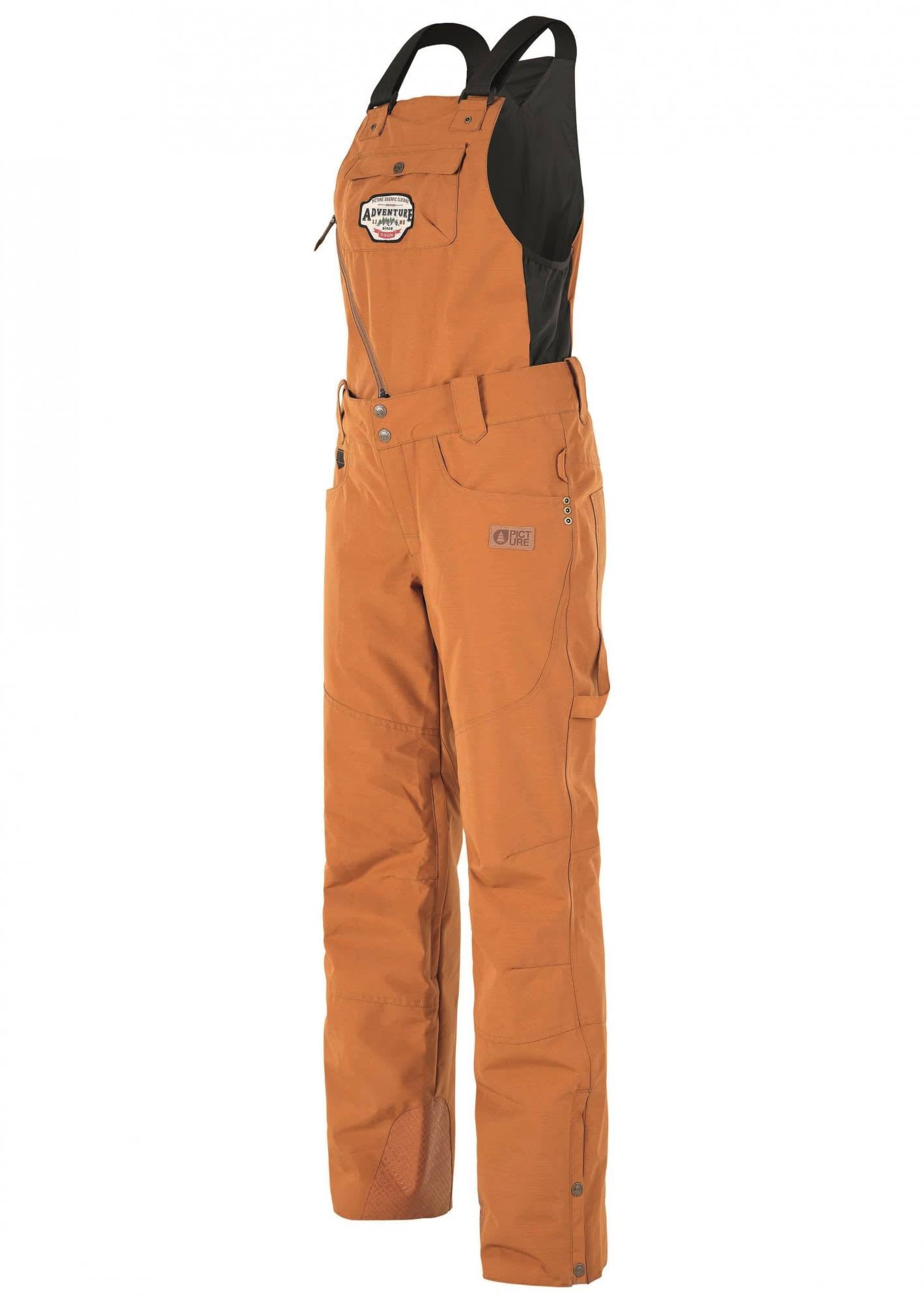 Picture Seattle Bib (Previous Model) Brown, Women Full-length Trousers (Size L - Color Camel)