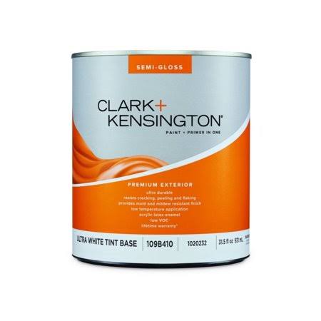 Clark+Kensington Semi-Gloss Tint Base Ultra White Base Premium Paint Exterior 1 qt.