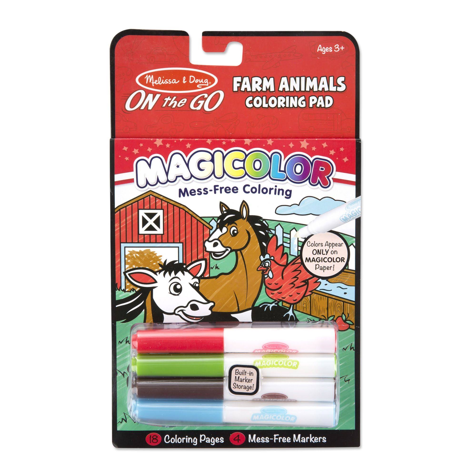 Melissa & Doug Magicolor On The Go Farm Animals Coloring Pad